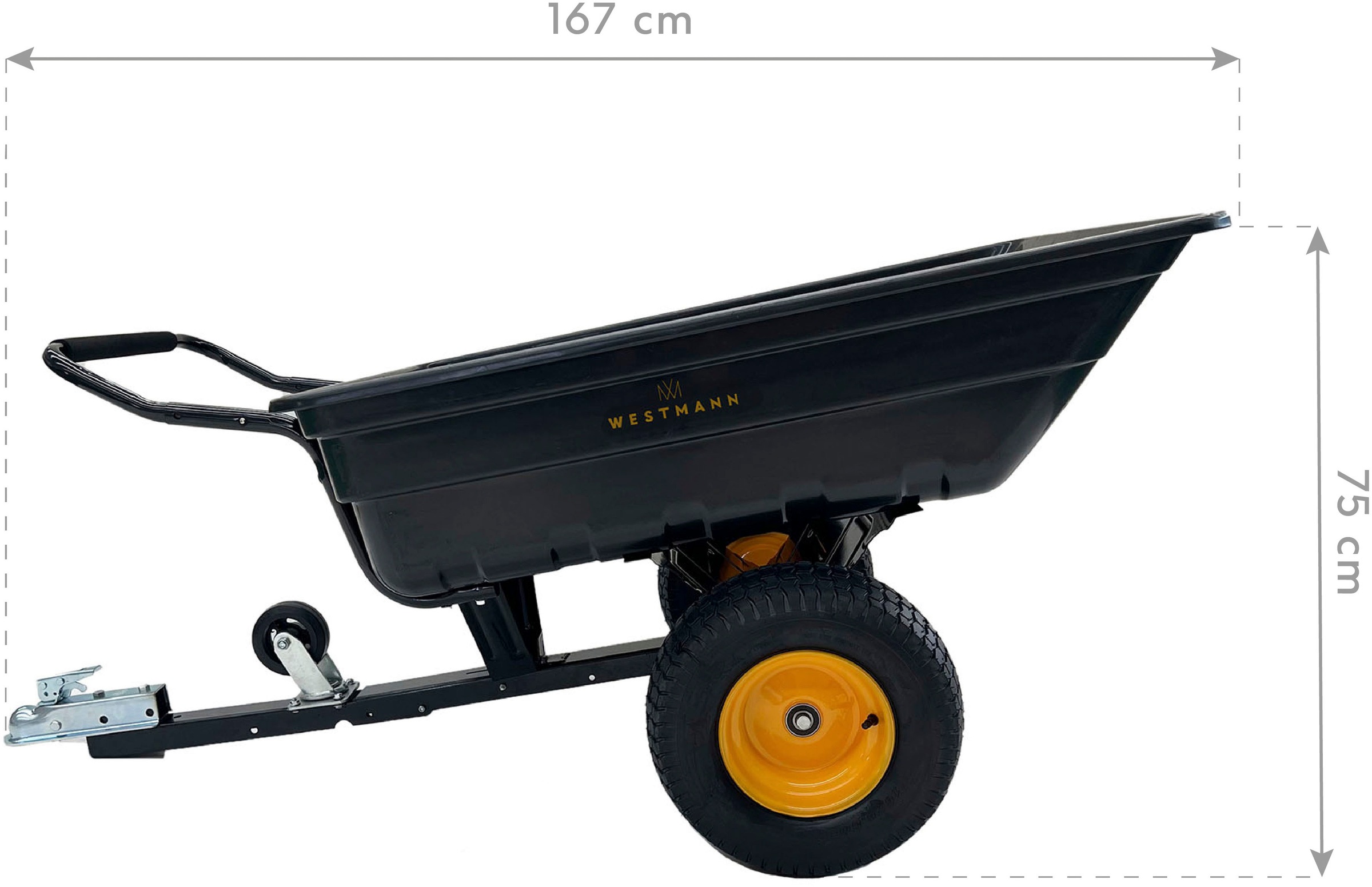 WESTMANN Schubkarre »Prakta XL« BxTxH: 96x167x75 cm,  mit Kippfunktion und Kugelkopfkupplung