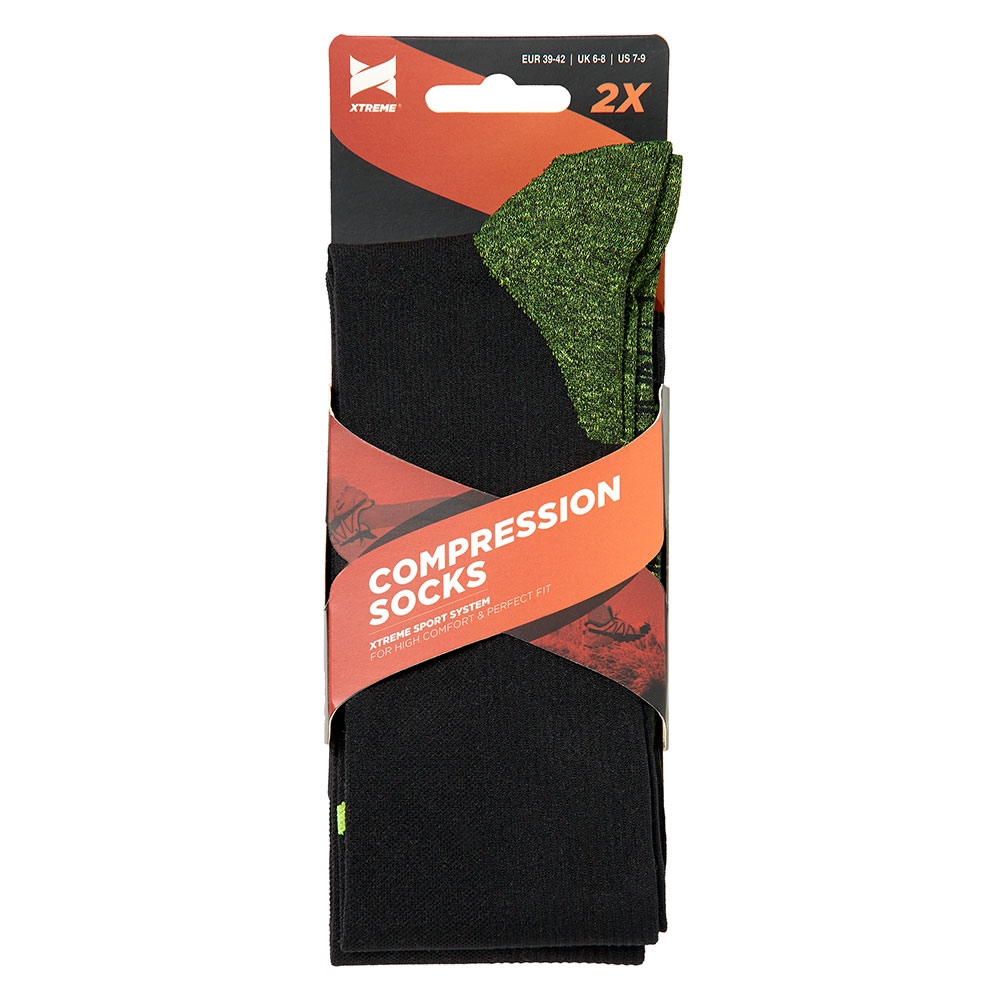XTREME sockswear Kompressionsstrümpfe, (2), mit Rippstruktur