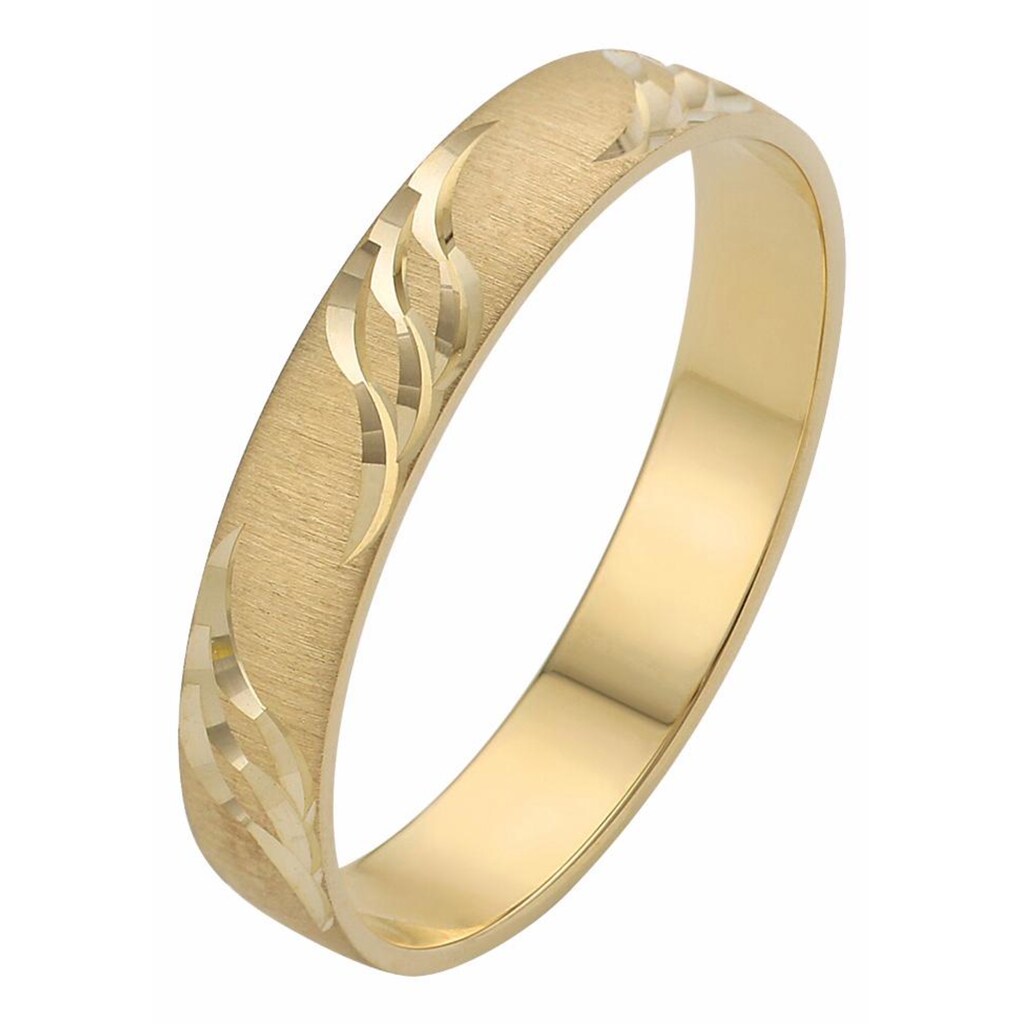 Firetti Trauring »Schmuck Geschenk Gold 375 Hochzeit Ehering "LIEBE" Welle«