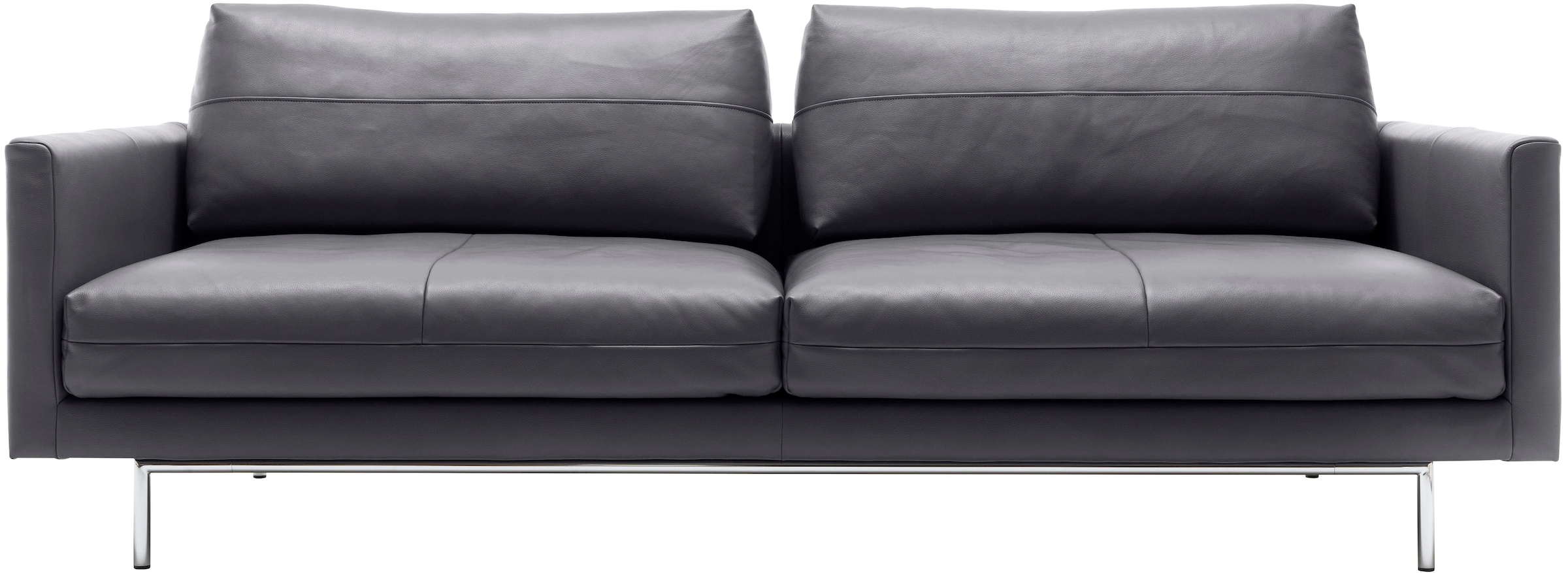 3-Sitzer, B:200cm H:91cm T:106cm, schwarz, CREATION BY ROLF BENZ, Sofas, "CR.414, Designsofa, edles Sofa, Loungesofa, Ledersofa, klares Design", aus