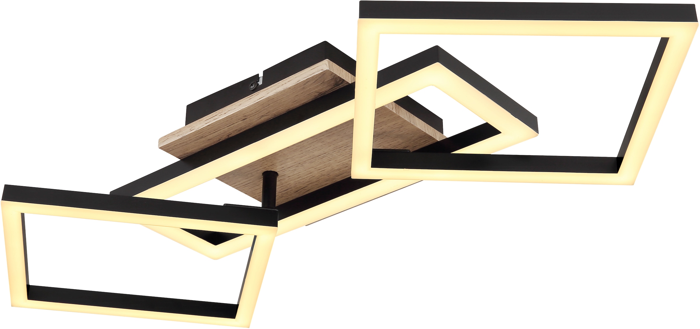 GLOBO LIGHTING LED Deckenleuchte »BOSSY«, Leuchtmittel LED-Modul | LED fest integriert, Deckenlampe/Wohnzimmer/Schlafzimmer/modern/Holz