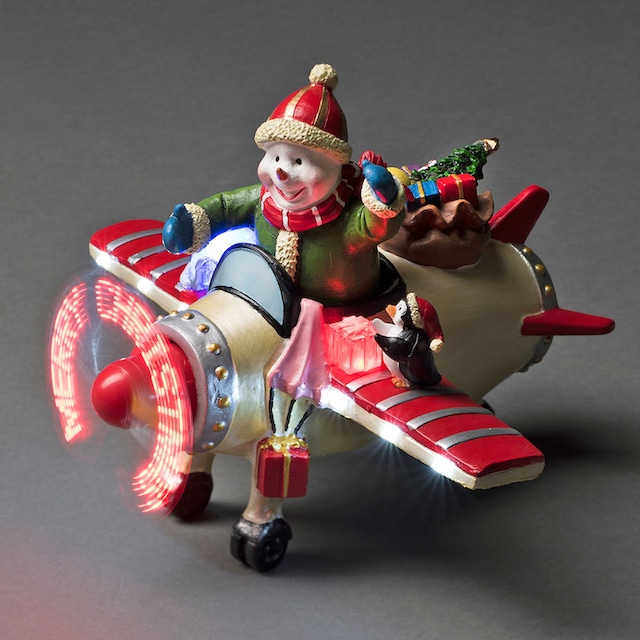 | mit Szenerie Schneemann Flugzeug, KONSTSMIDE LED im bestellen Animation Weihnachtsfigur, BAUR