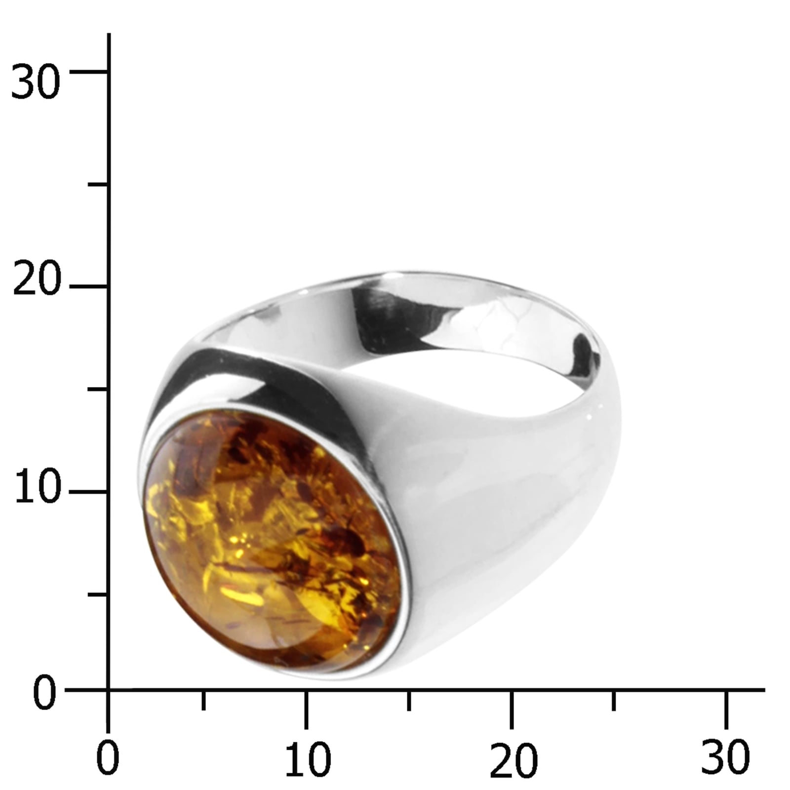 OSTSEE-SCHMUCK Fingerring »- Classic 14 mm - Silber 925/000 - Bernstein«