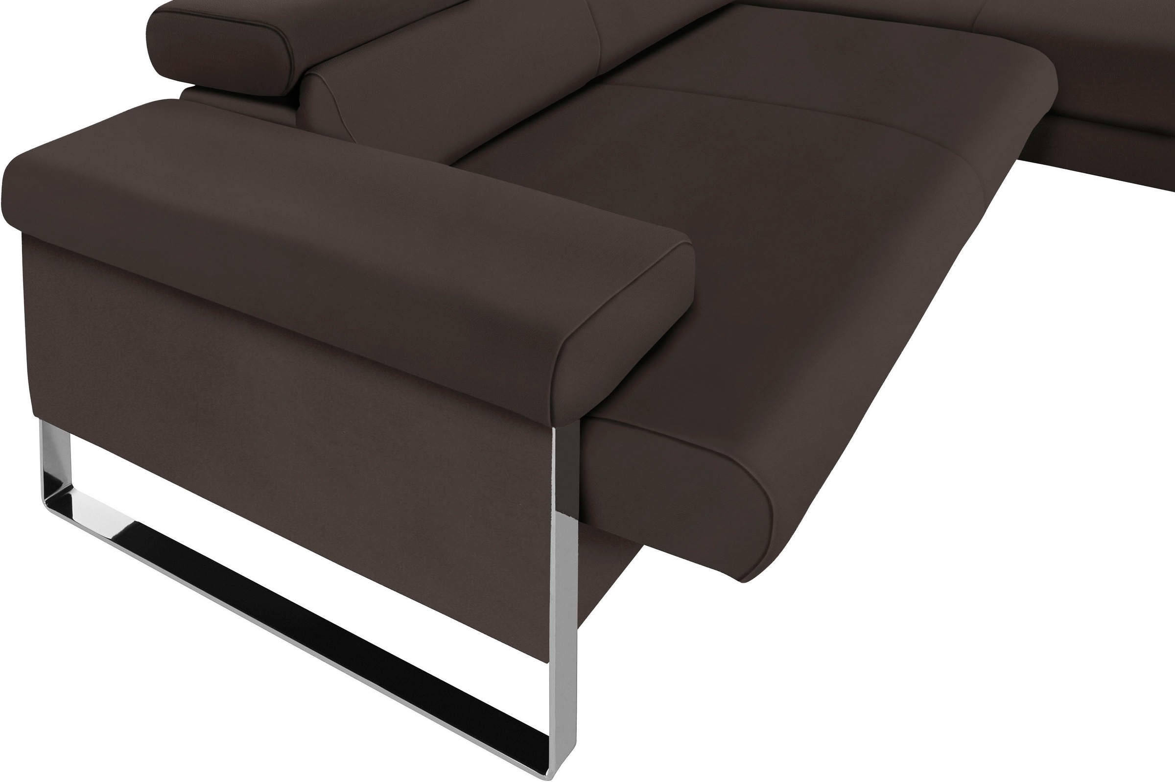 W.SCHILLIG Ecksofa »finn, toller Sitzkomfort, L-Form, hochwertige Verarbeitungsdetails«, German Design Award 2016, Fußgestell Chrom glänzend, Breite 281 cm