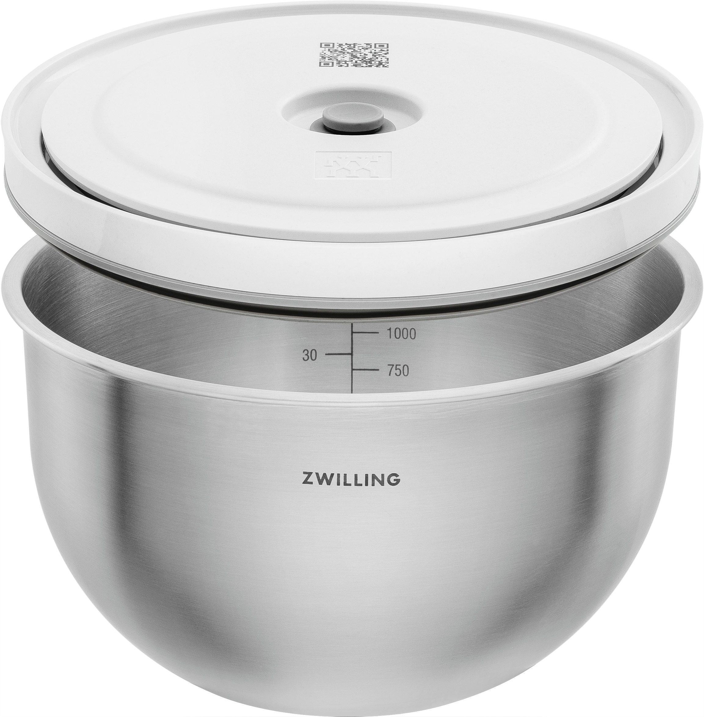 Zwilling Aufbewahrungssystem »Fresh & Save BOWLS«, (Set, 9 tlg., 1 Pumpe, 1 Schüssel + Deckel (M/18 cm), (L/24 cm), 1 Beutel S + M), Vakuum Starter Set, Edelstahl / M/L, 9-tlg.