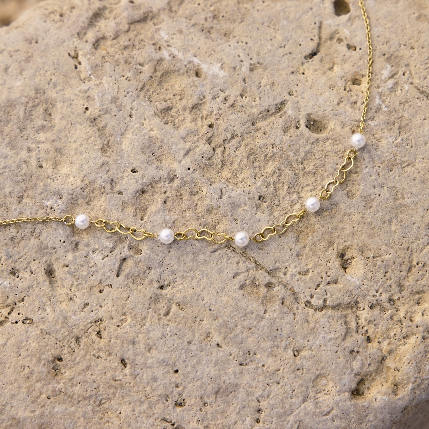 Amor Kette ohne Anhänger »Herzchen« mit Glasperle