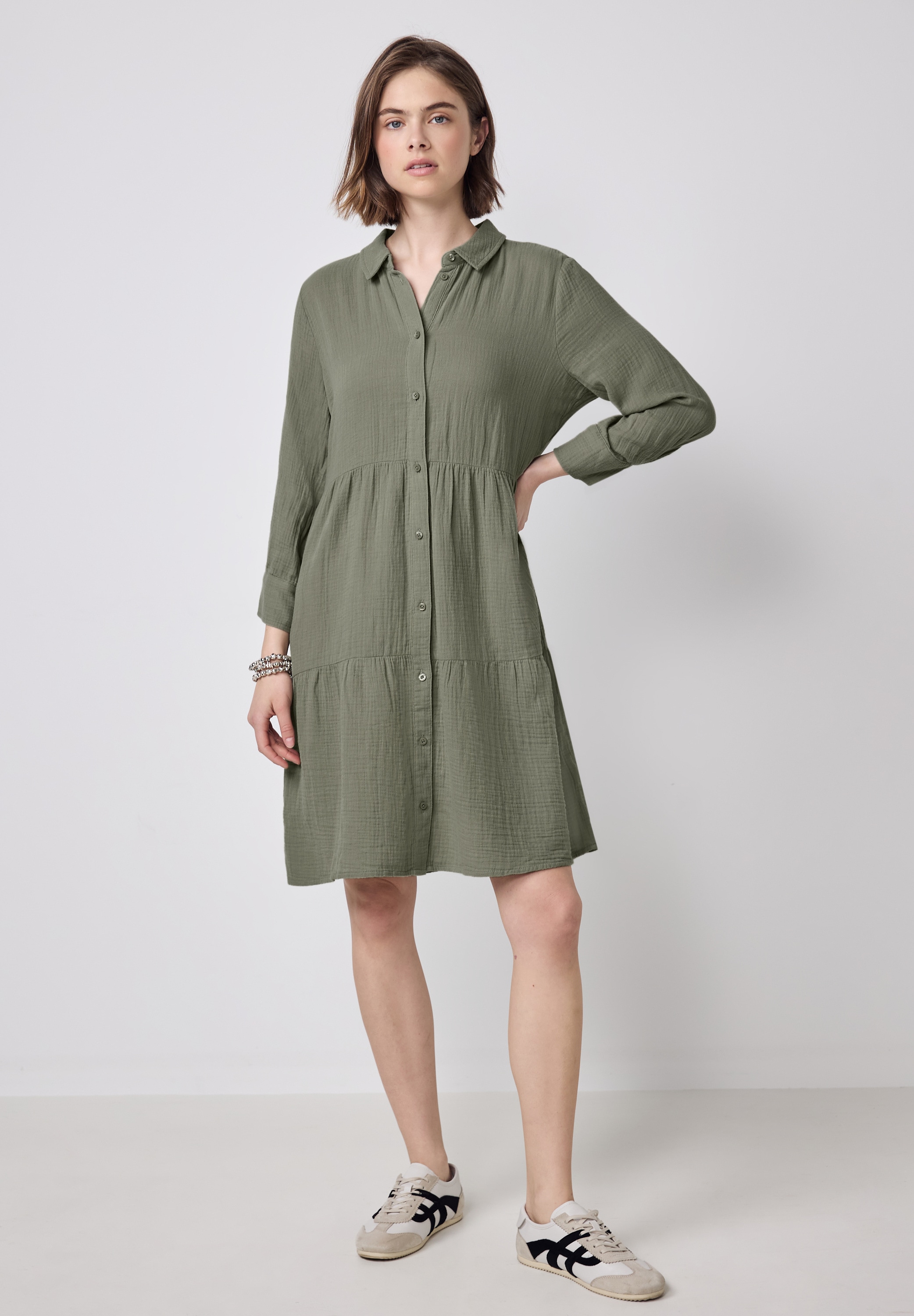 STREET ONE STUDIO Blusenkleid, aus 100% Baumwolle