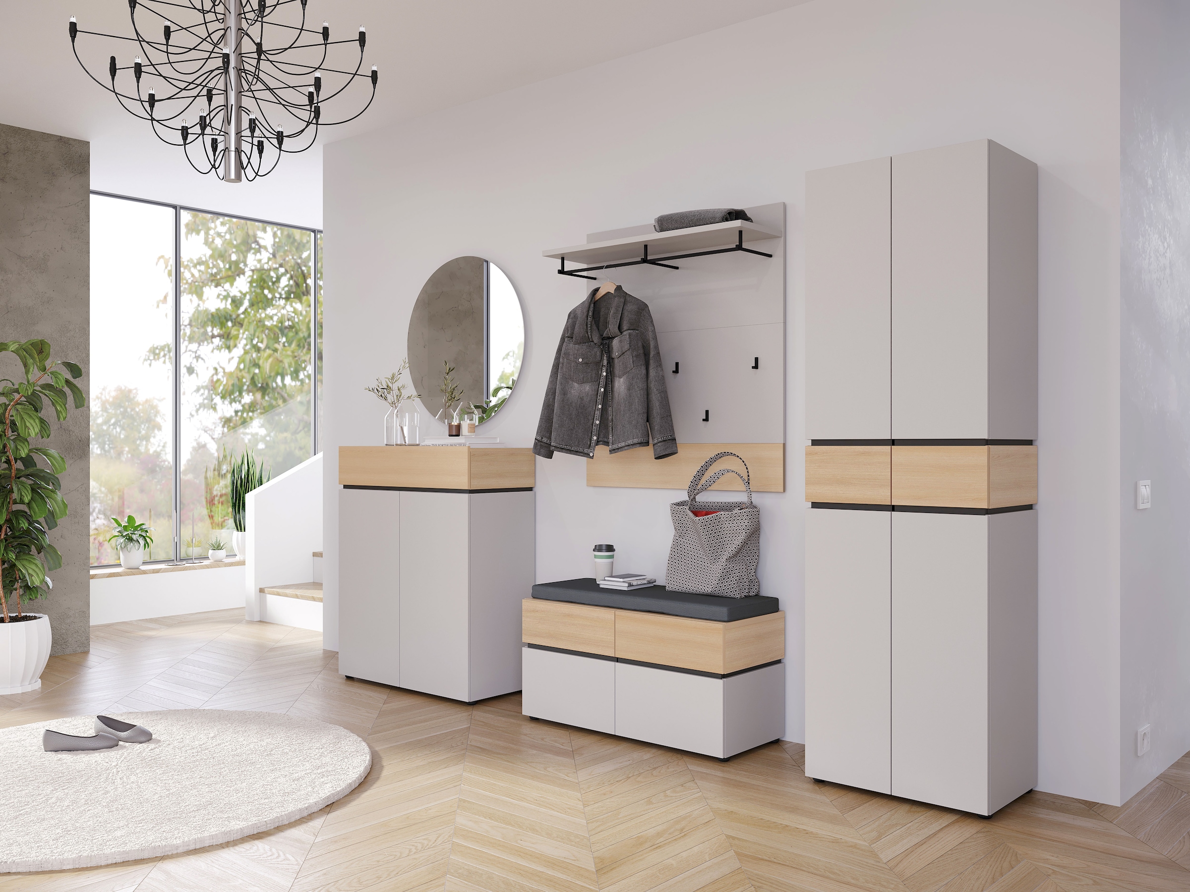 GERMANIA Garderobenschrank »Arluno« 1 Stk. tlg. Breite 60cm, ausziehbare  Kleiderstange, Push-to-open, Made in Germany