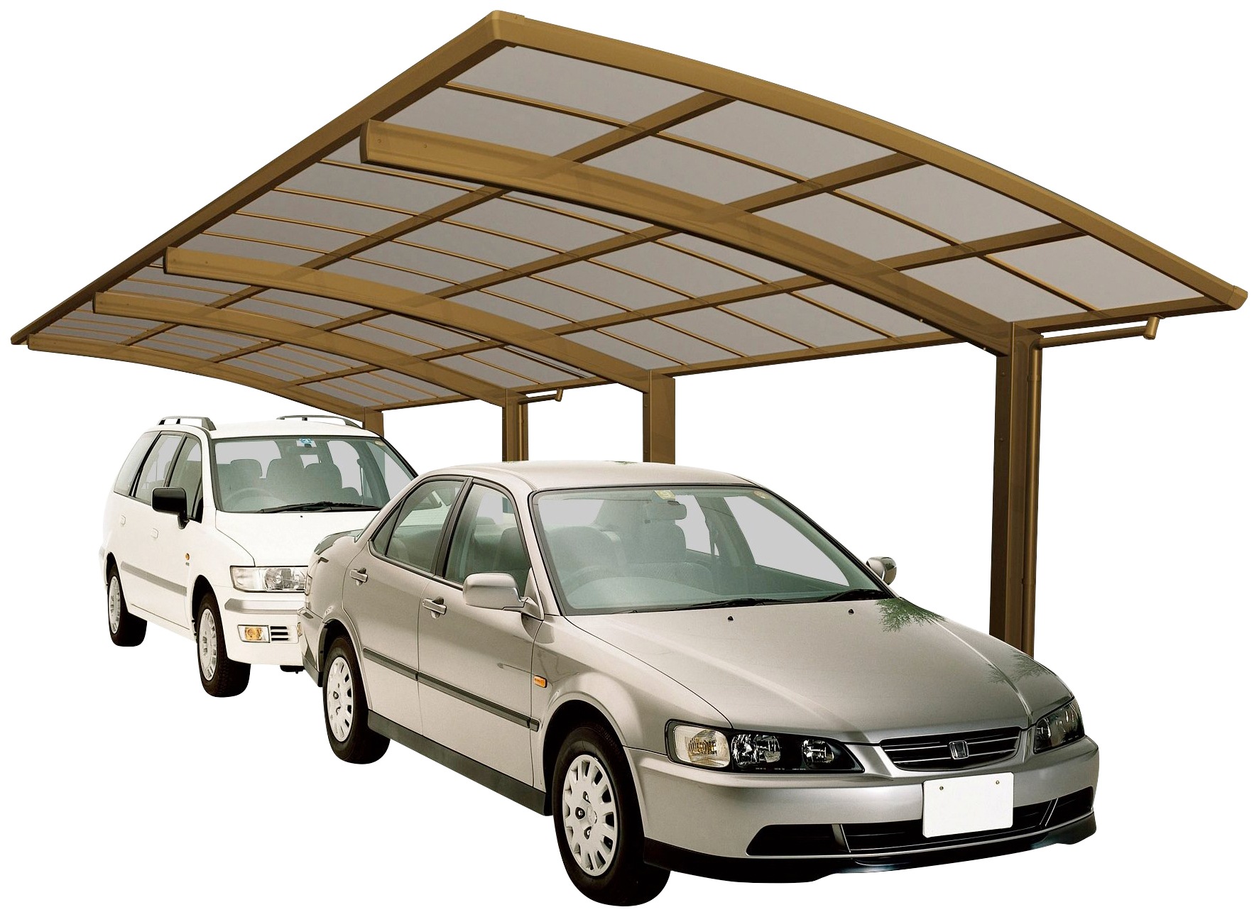 Ximax Doppelcarport "Portoforte Typ 80 Tandem-bronze", Aluminium, 254 cm, bronze, Aluminium