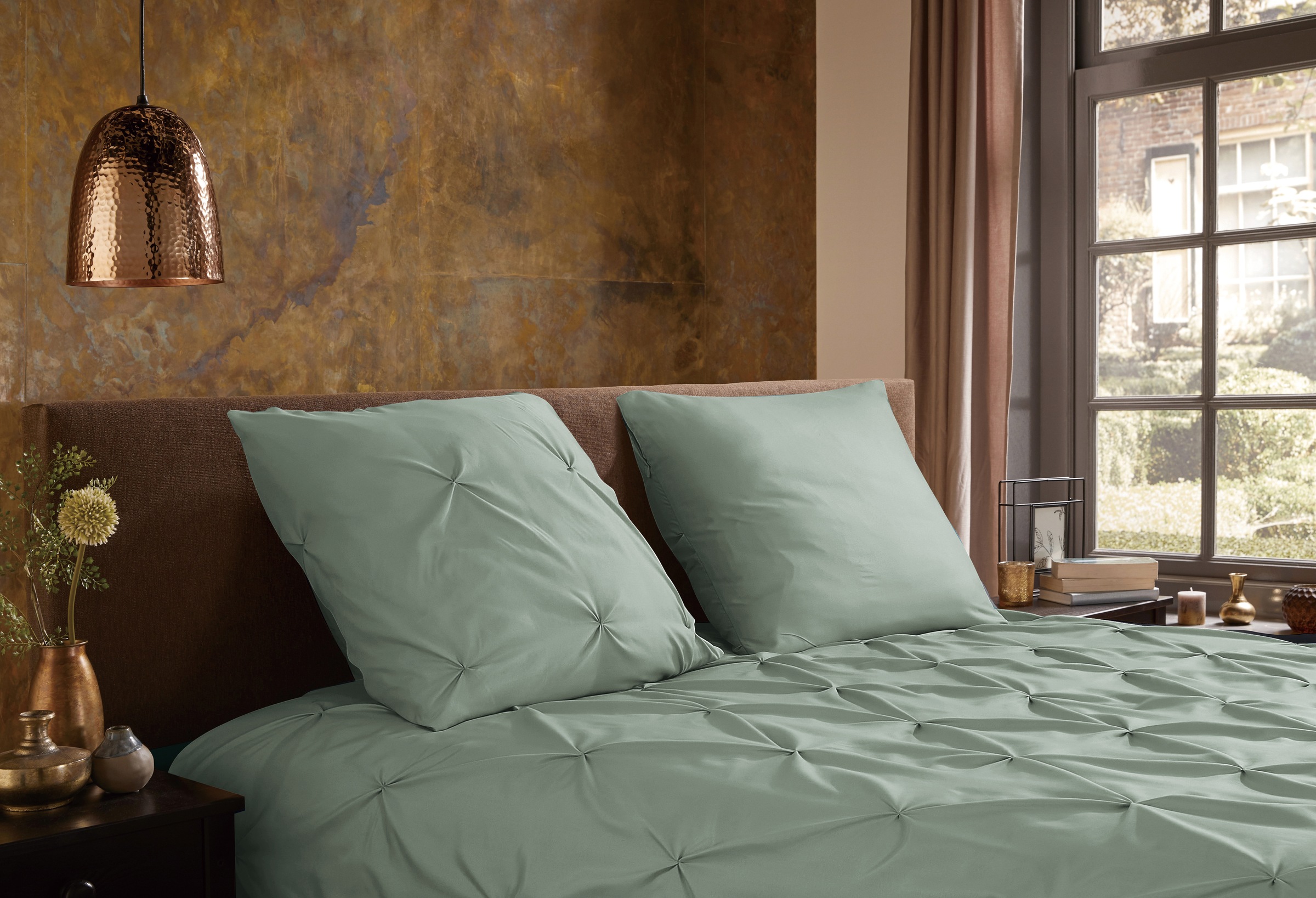 Thumbnail - PURE luxury collection Wendebettwäsche "Elegence" 2 Stk. Mikrofaser, Uni, Stickerei, luxuriöse Falten, Reißverschluss