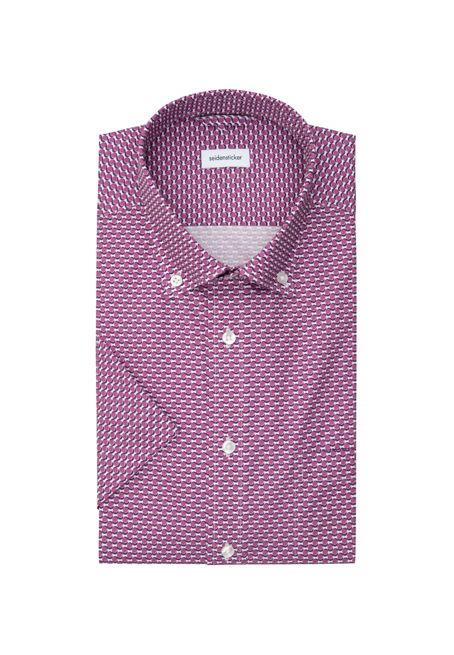 seidensticker Businesshemd »Regular«, Regular Kurzarm Button-Down-Kragen Druck