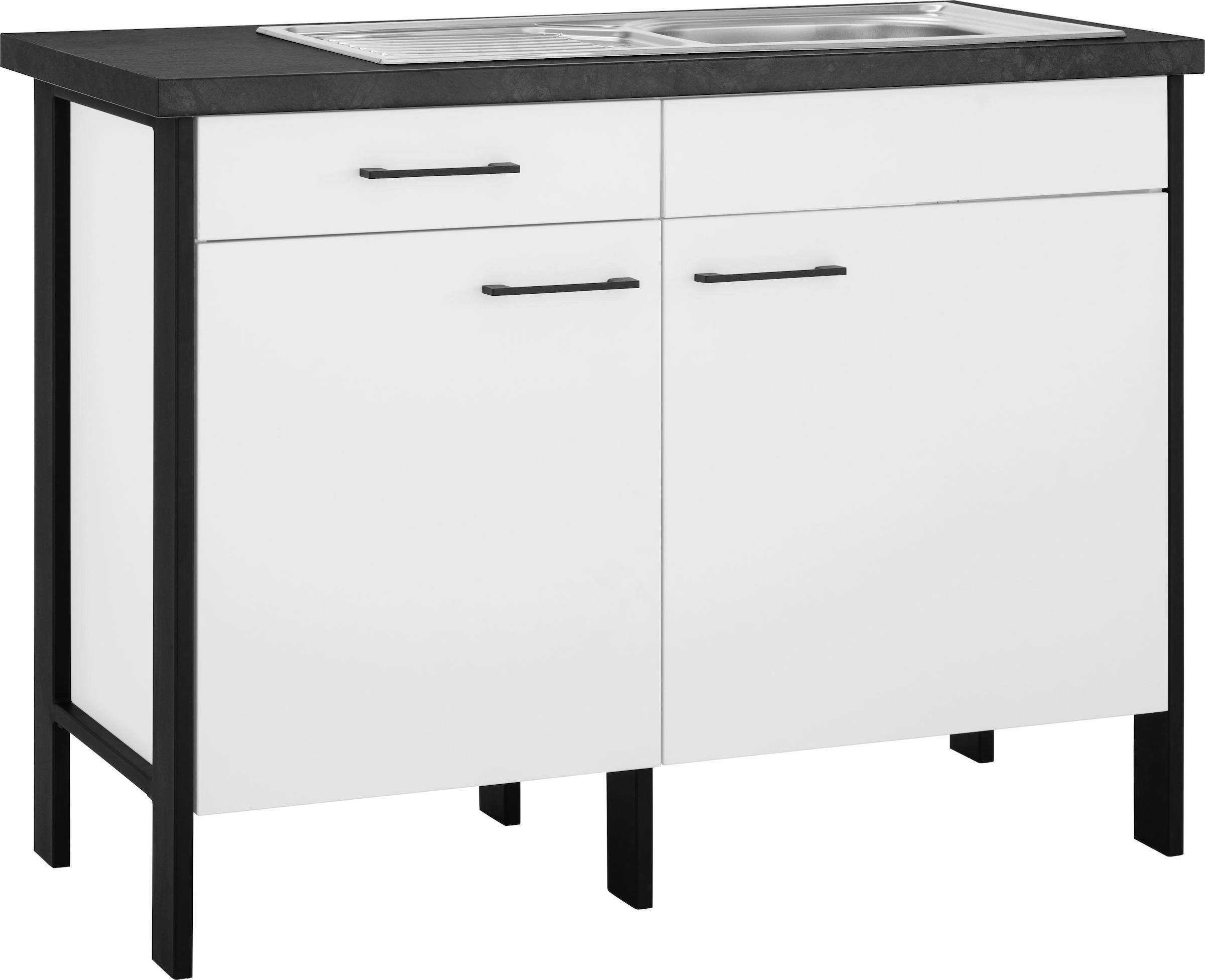 OPTIFIT Spülenschrank "Tokio", 118 cm breit, mit Stahlgestell, mit Vollauszug