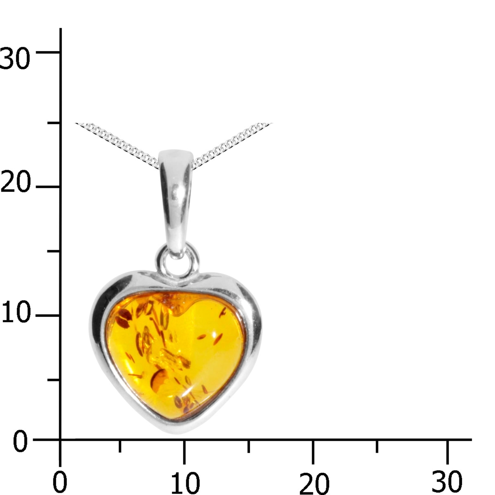 OSTSEE-SCHMUCK Kette mit Anhänger »- Herz 13 mm - Silber 925/000 - Bernstein«