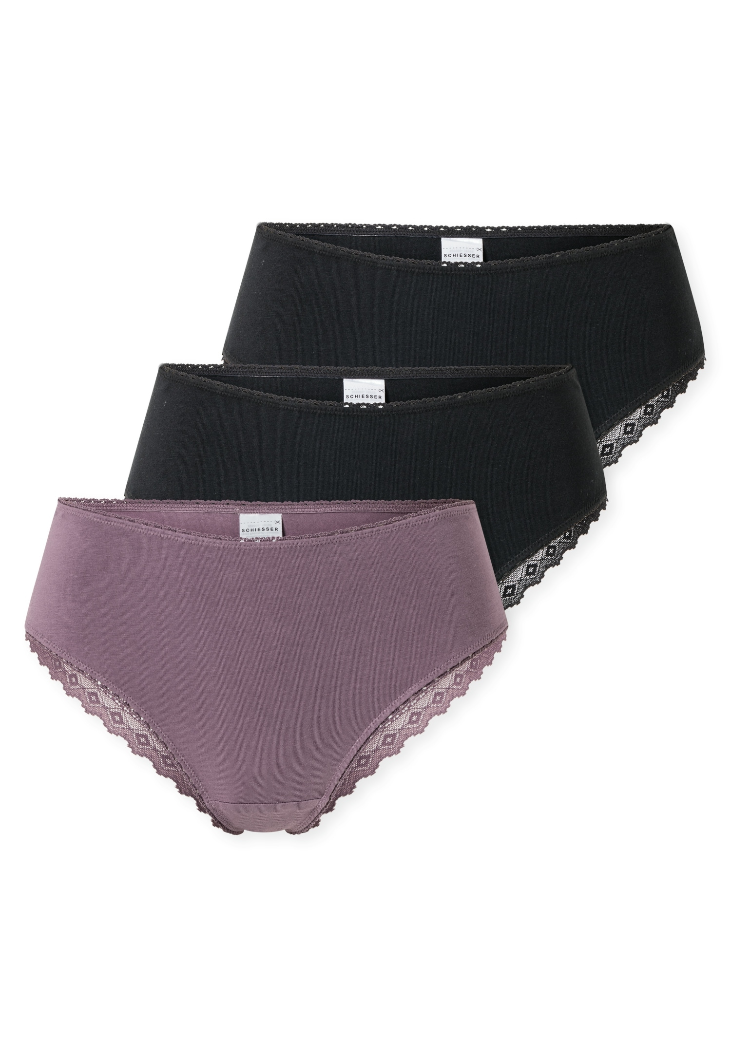 Schiesser "Modern Multipacks" Spitzenbänder, Single-Jersey, Baumwollmischung