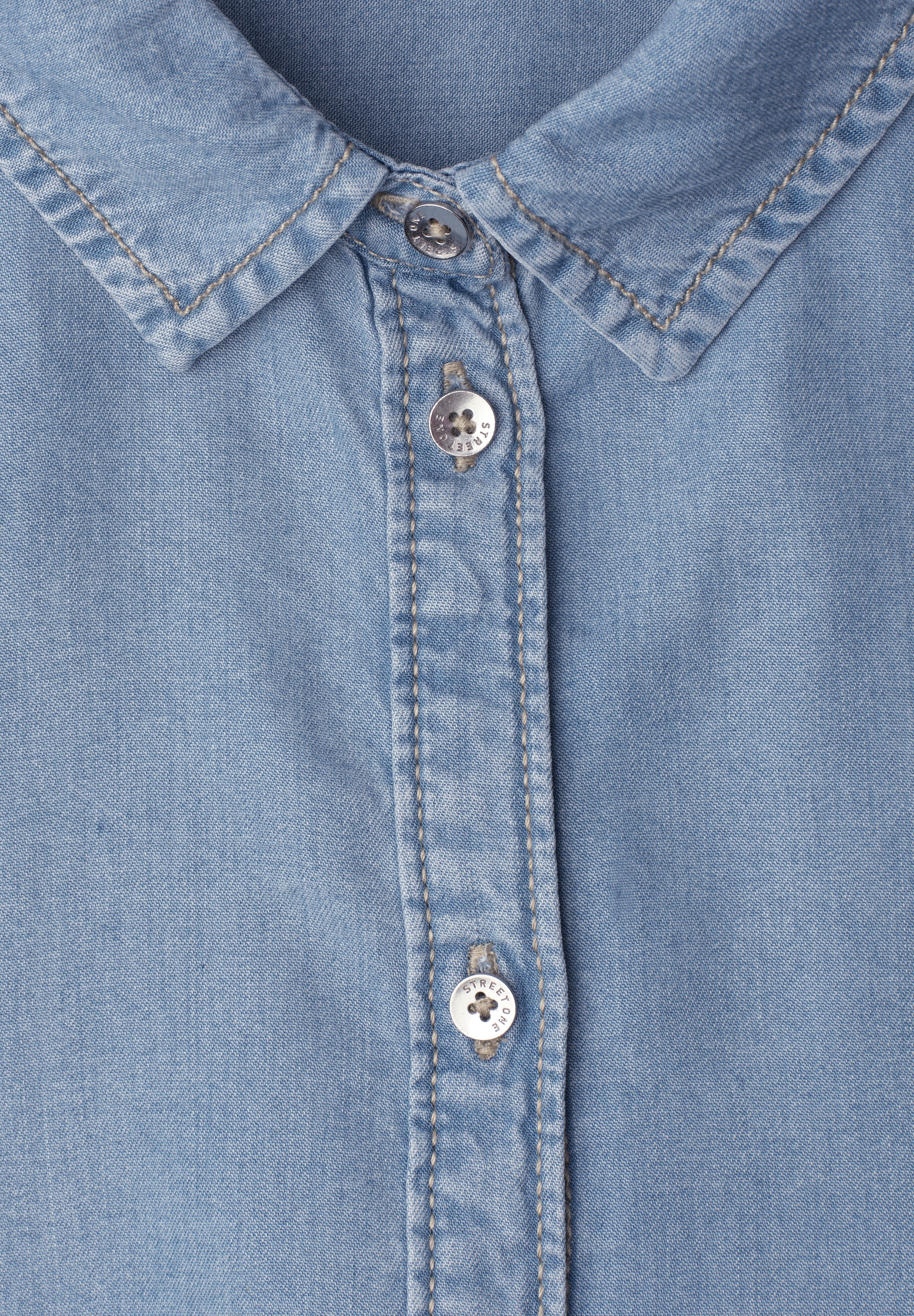 STREET ONE Hemdbluse 3/4-Arm im Denim-Look