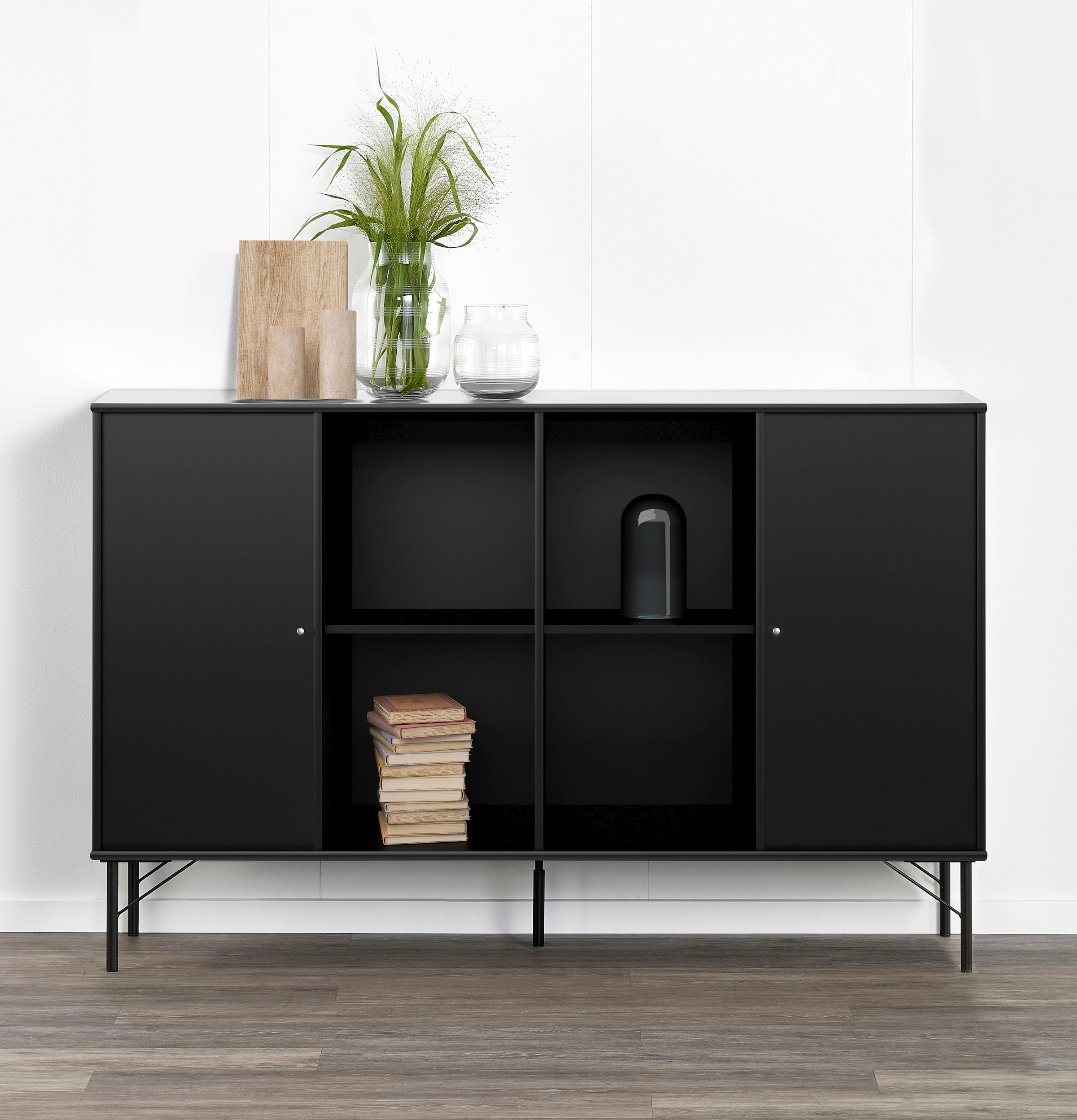 Hammel Furniture Sideboard »Mistral Kubus«, mit zwei Türen und Metall Füße, Breite:...