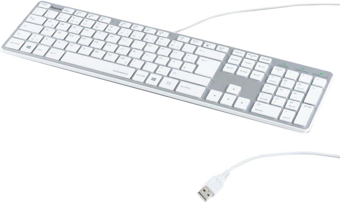 Hama Tastatur »Tastatur PC Tastatur kabelgebunden im Slim-Design«