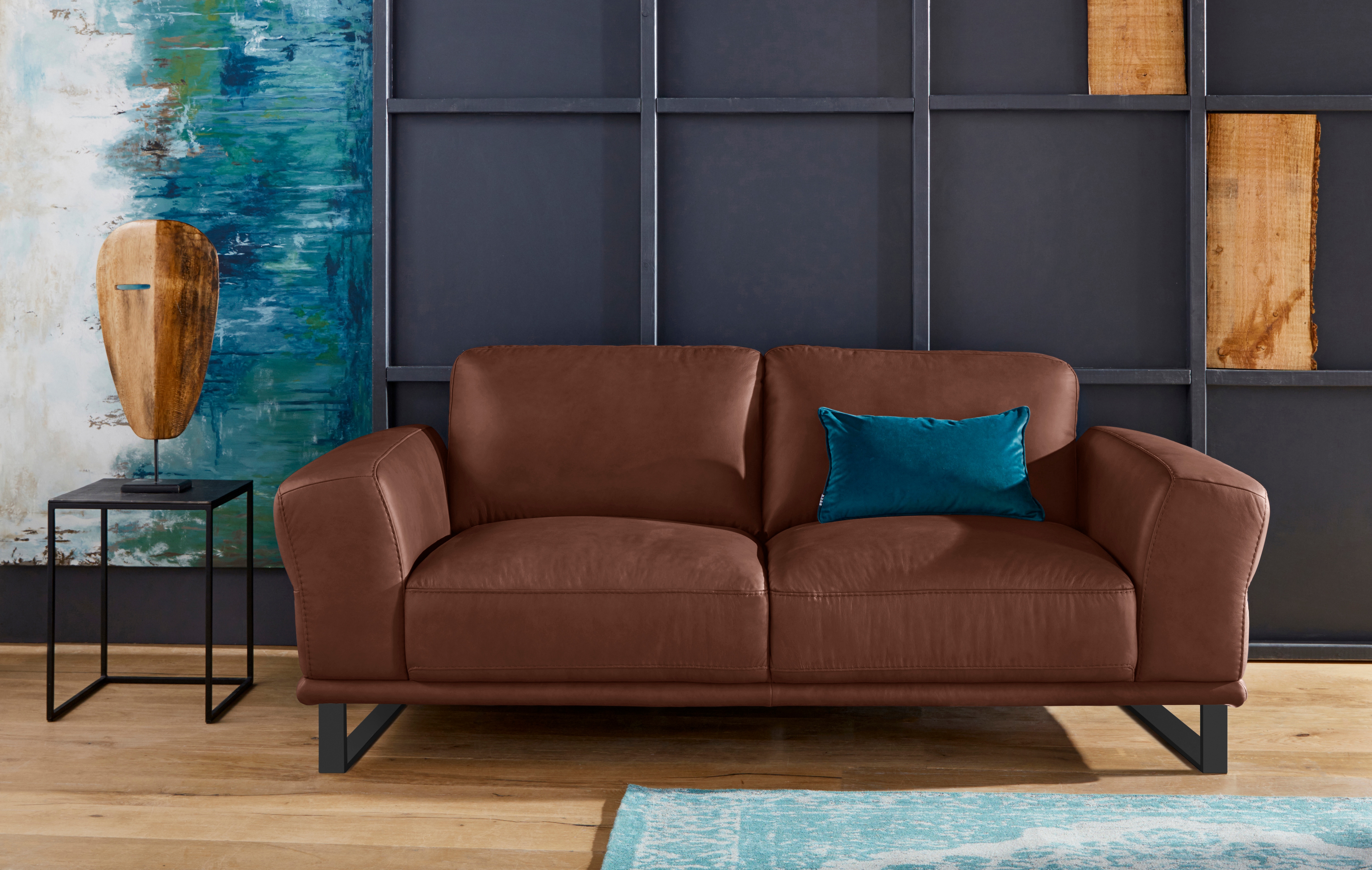 W.SCHILLIG 2-Sitzer "montanaa Designsofa mit erstklassigem Sitzkomfort, Federkern" mit Metallkufen in Schwarz pulverbeschichtet, Breite 192 cm