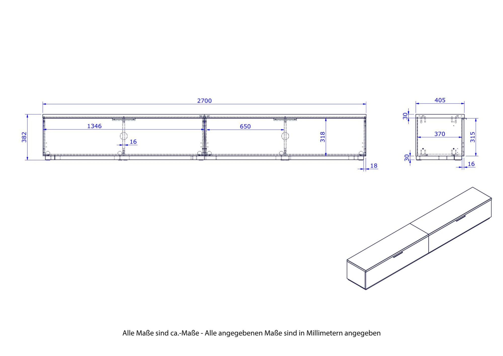 Composad Lowboard »Mundi, Lowboard, TV-Schrank, TV-Board, Fernsehschrank«, (1 St.), mit 2 Klapptüren hochglanz lackiert