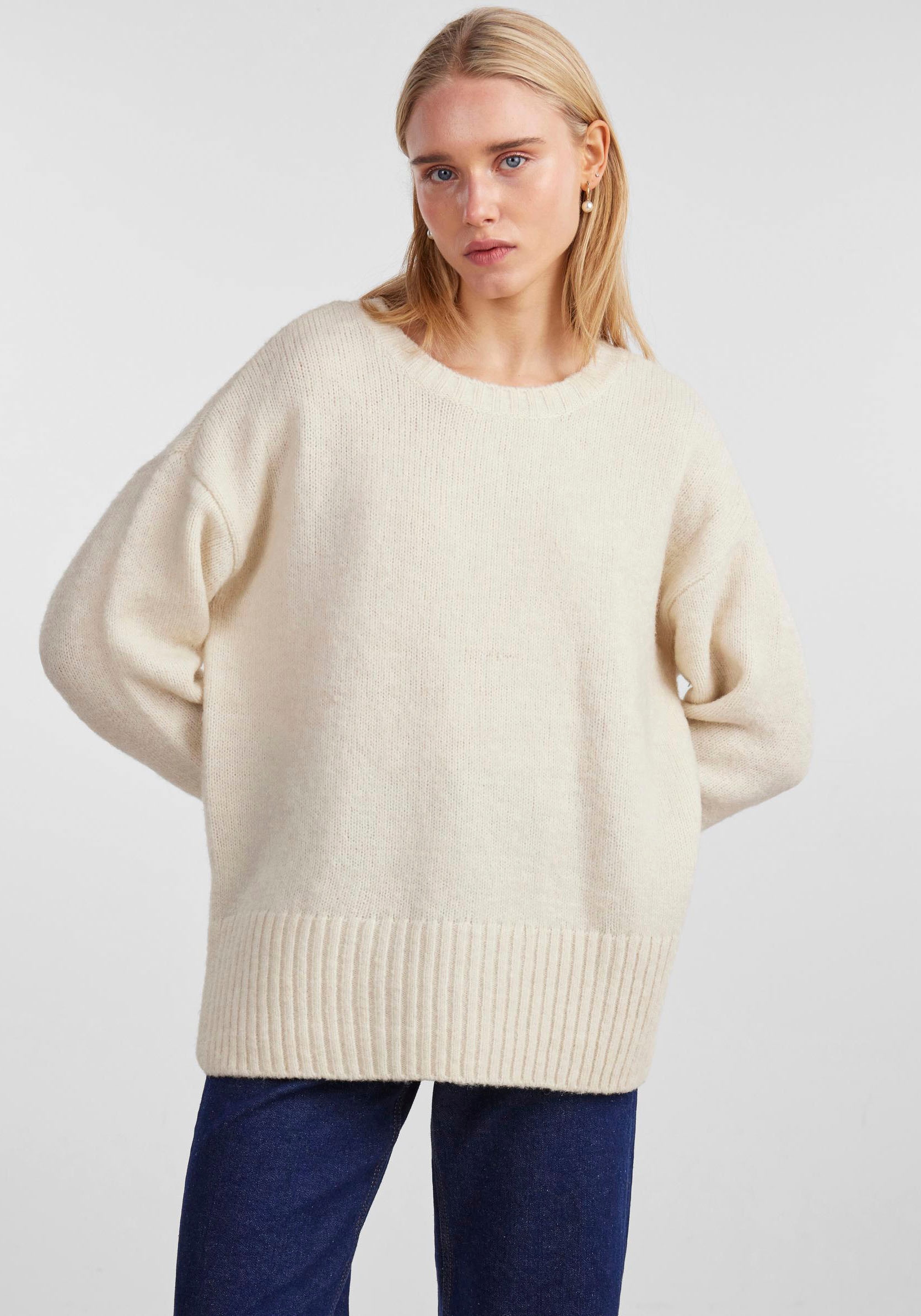 Rundhalspullover »PCNANCY LS LOOSE O-NECK KNIT NOOS BC«, Oversized