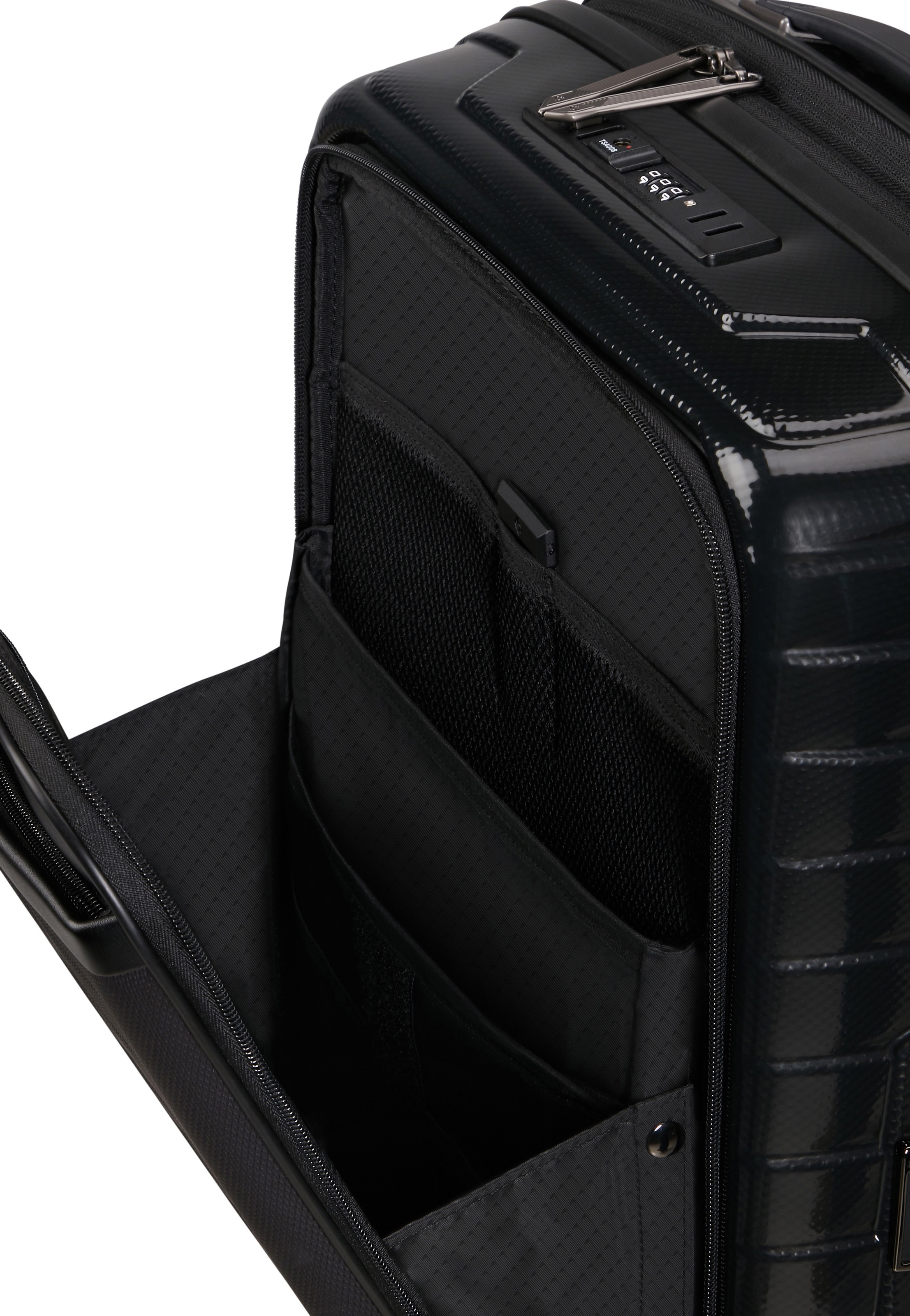 Samsonite Hartschalen-Trolley »PROXIS 55 EXP easy access«, 4 Rollen, Handgepäck Hartschalenkoffer Volumenerweiterung Laptopfach