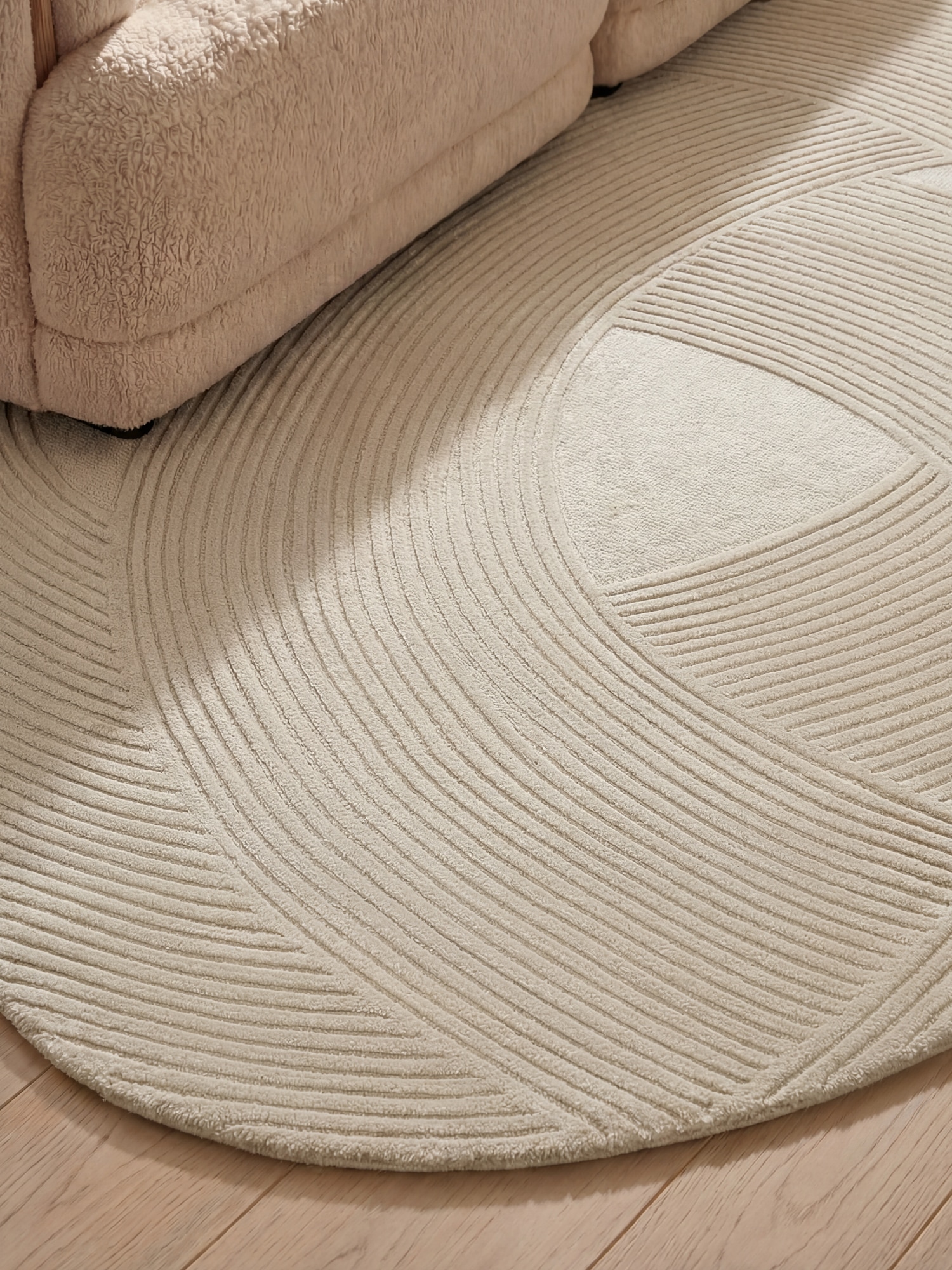 Ted Baker Wollteppich »Wollteppich Victoria« rechteckig 18 mm Höhe Naturteppich Wolle, Hoch-Tief-Design, Wohnzimmer, Schlafzimmer