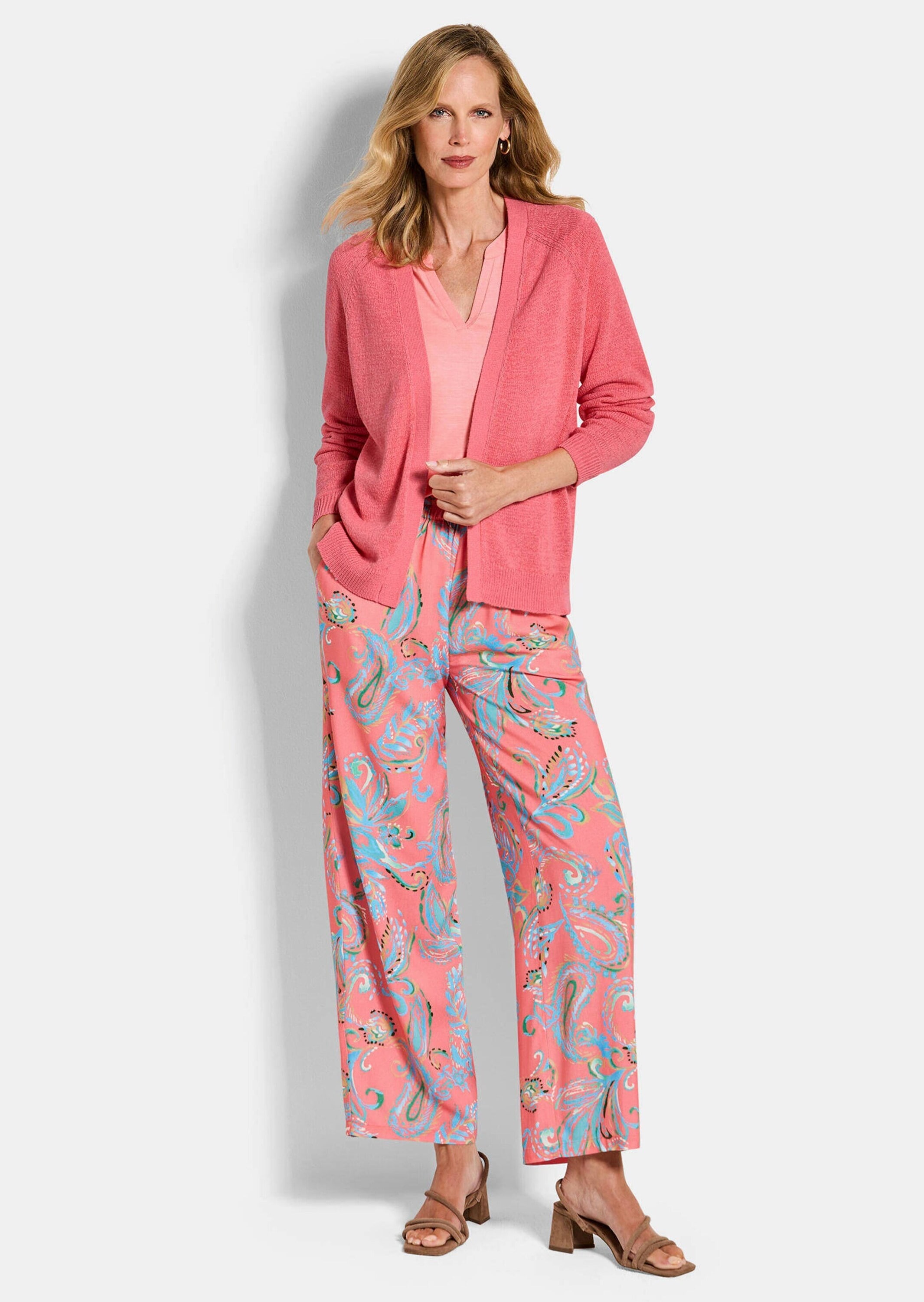 GOLDNER Strickjacke »Strickjacke mit Strickbandblende« aus Bändchengarn gestrickt