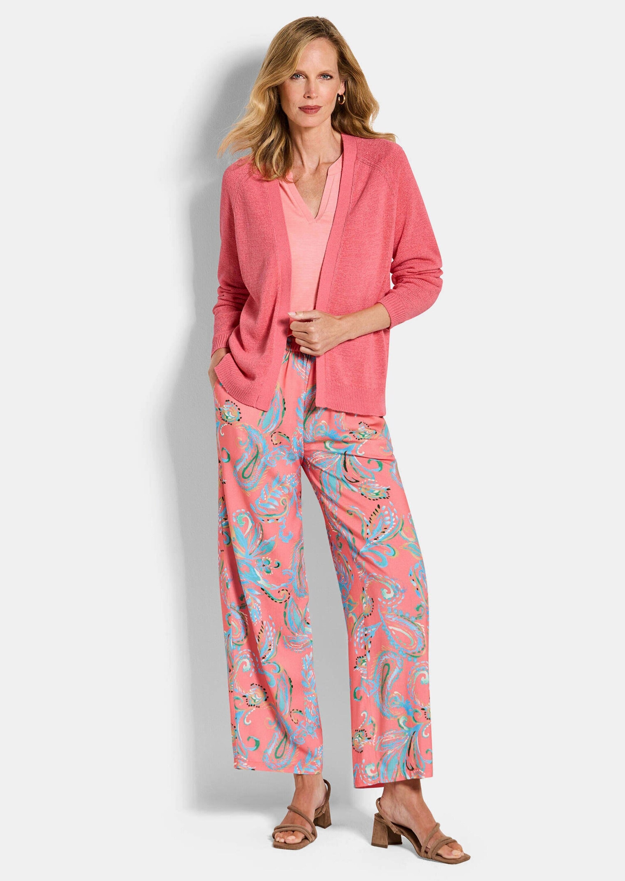 GOLDNER Strickjacke "Strickjacke mit Strickbandblende" aus Bändchengarn ges günstig online kaufen