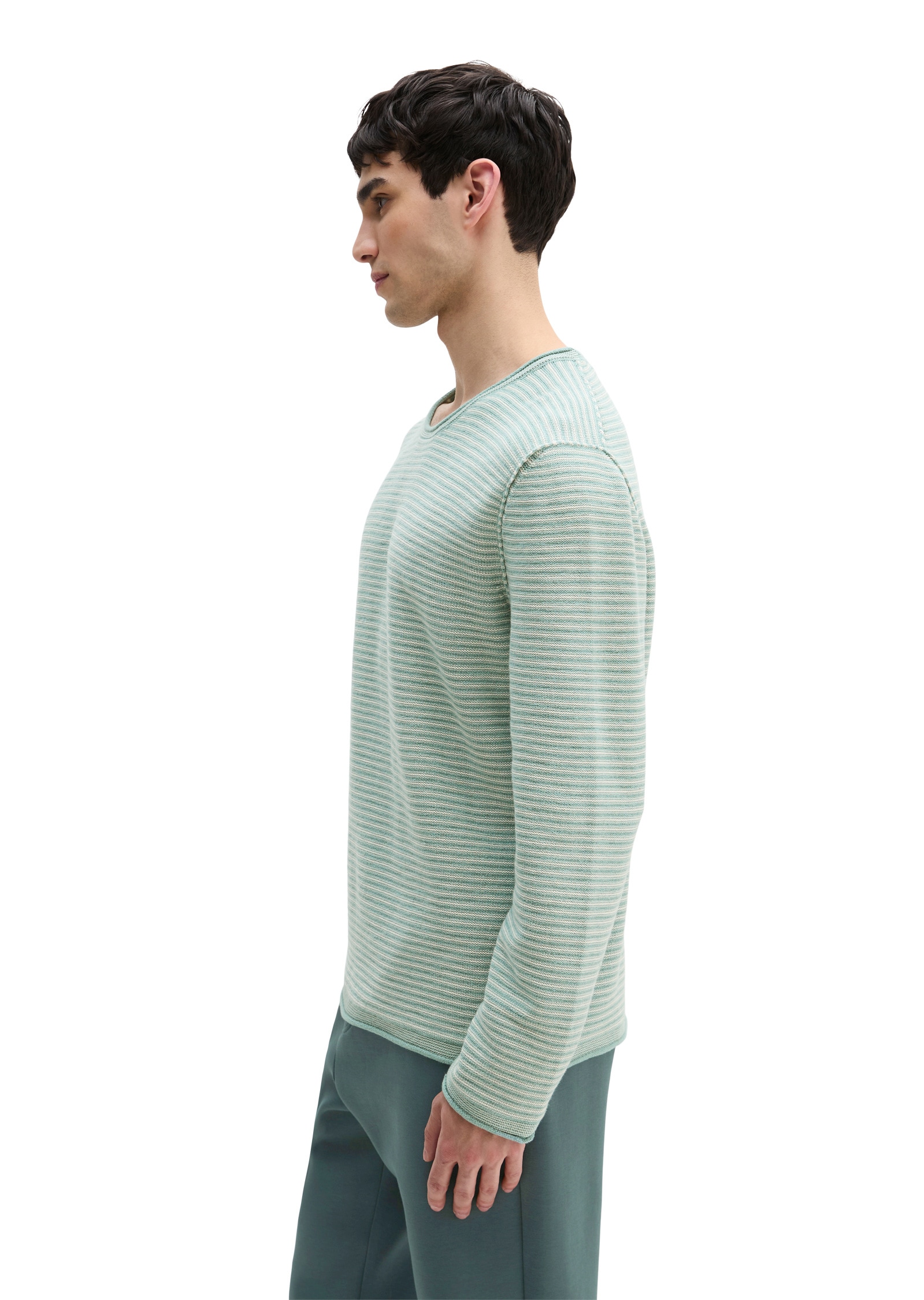 Marc O'Polo Rundhalspullover »aus Bio-Baumwolle und Leinen«