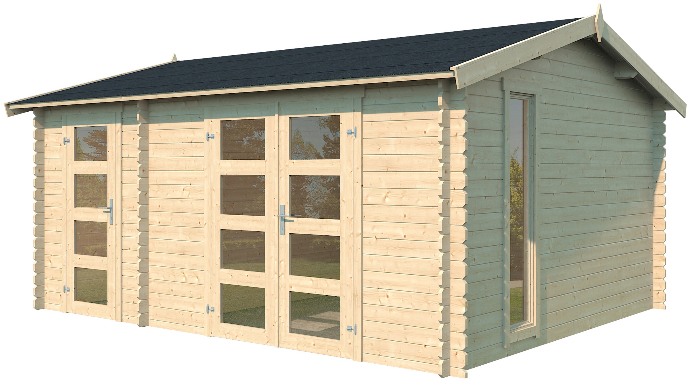 LASITA MAJA Gartenhaus "Carroz 2" Blochbohlenhaus 28mm 2-Raum, Fundamentmas günstig online kaufen