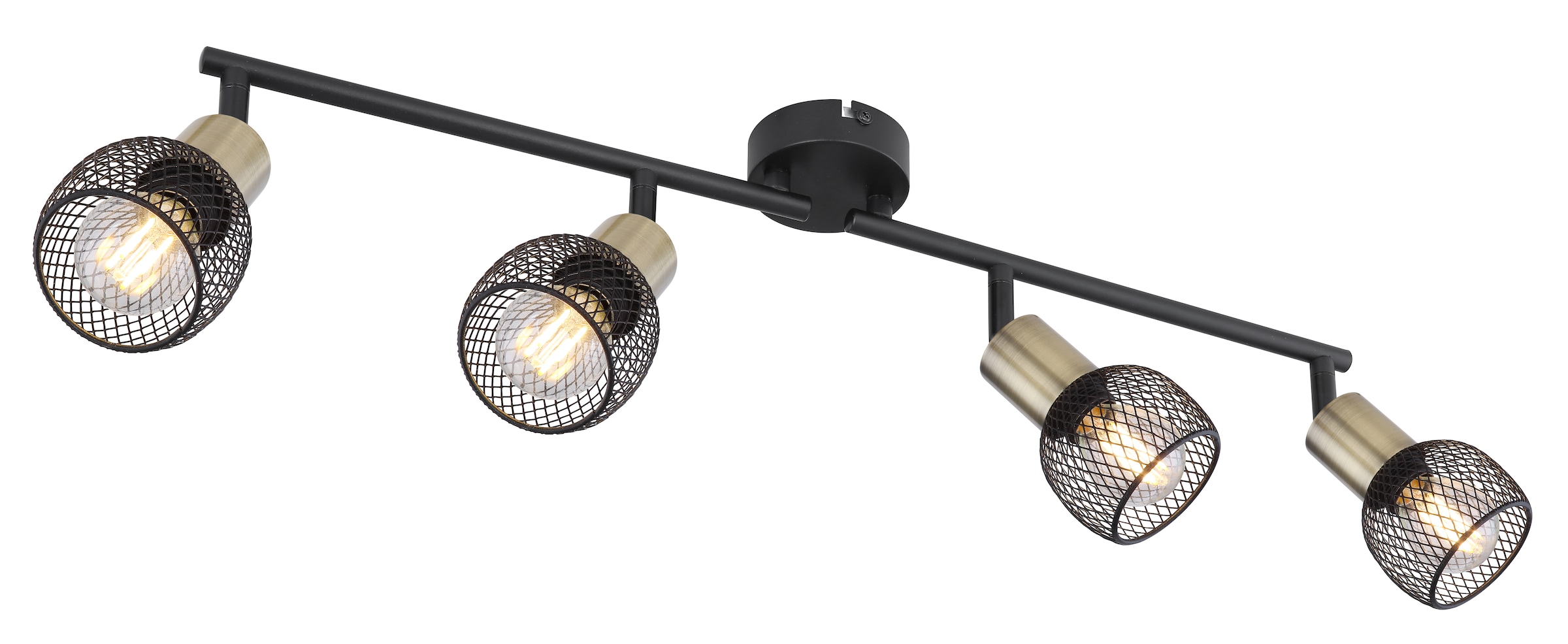 GLOBO LIGHTING Deckenstrahler »FIASTRA«, Leuchtmittel E14 | ohne Leuchtmittel, Deckenspot/schwarz/Schirme aus Metallgeflecht/Flur/beweglich
