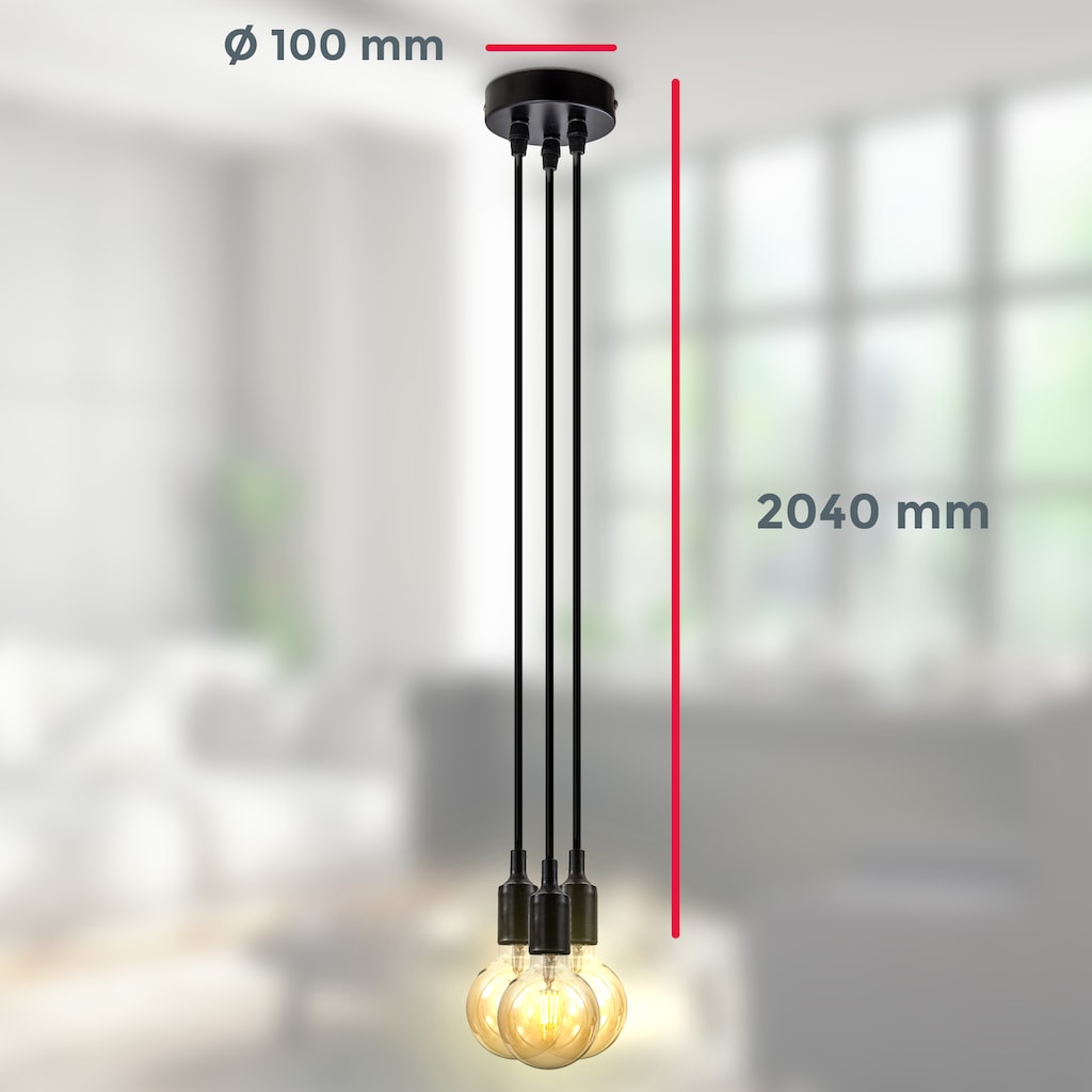 B.K.Licht LED Pendelleuchte »Nordic«, 3 flammig-flammig