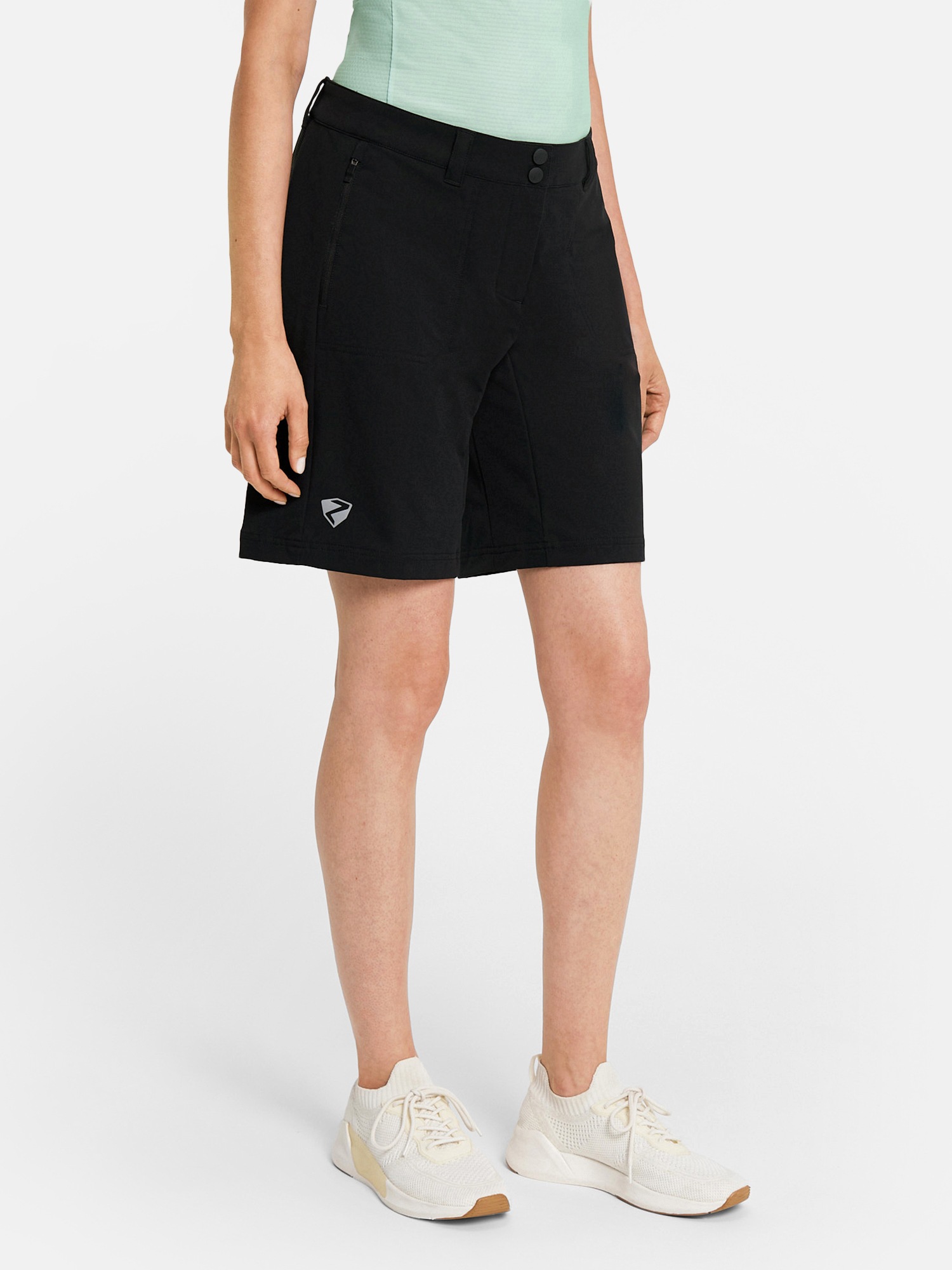 Radhose ZIENER "NAKOA-Z", Damen, Gr. 38, EURO-Größen, schwarz, Obermaterial: 100% Polyester; Obermaterial 2: 98% Polyester, 2% Elasthan, Hosen 3
