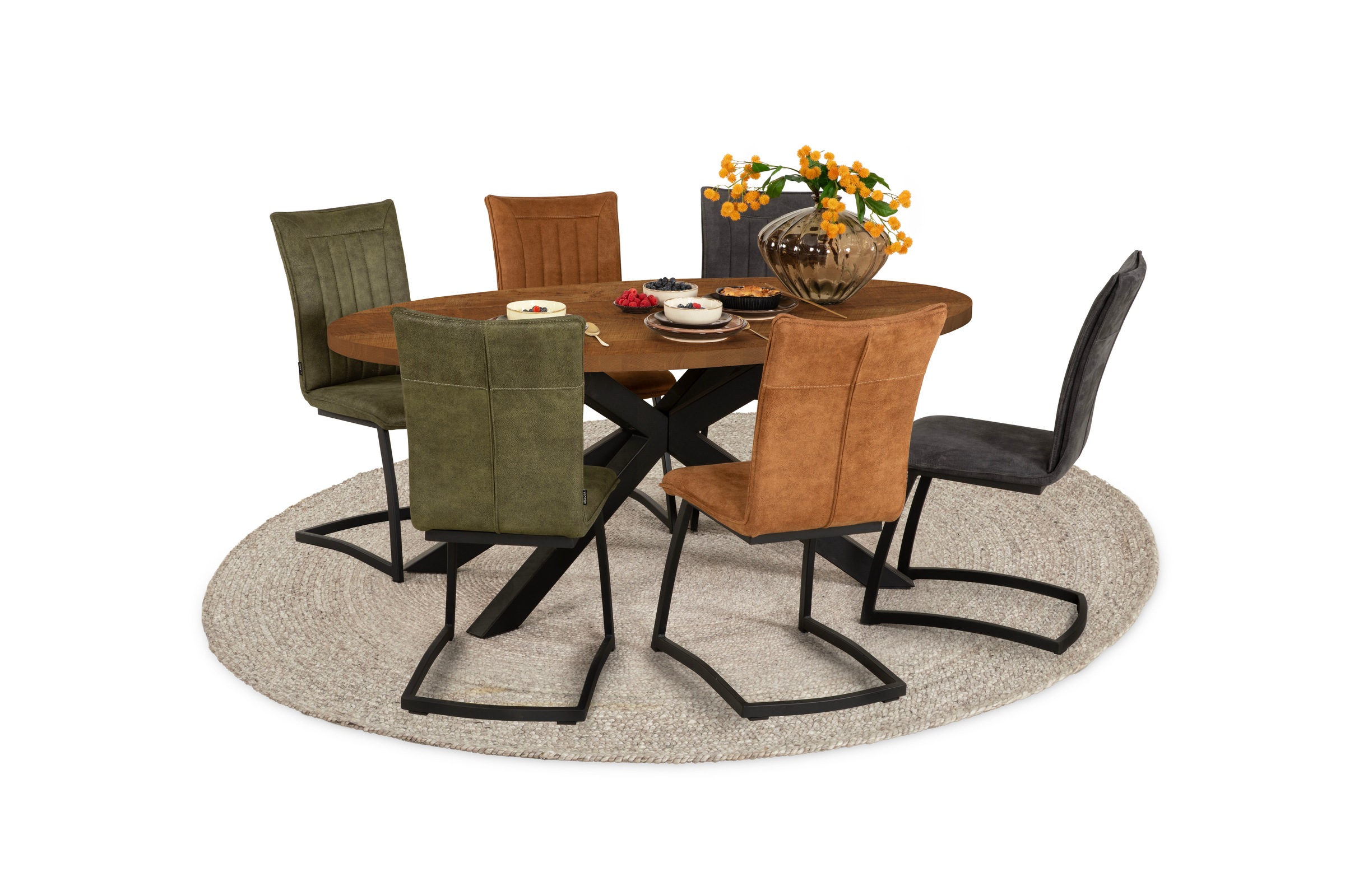 OMG Design Freischwinger "Amara", (Set), 2 St., Stoff, Esszimmerstuhl, Küch günstig online kaufen