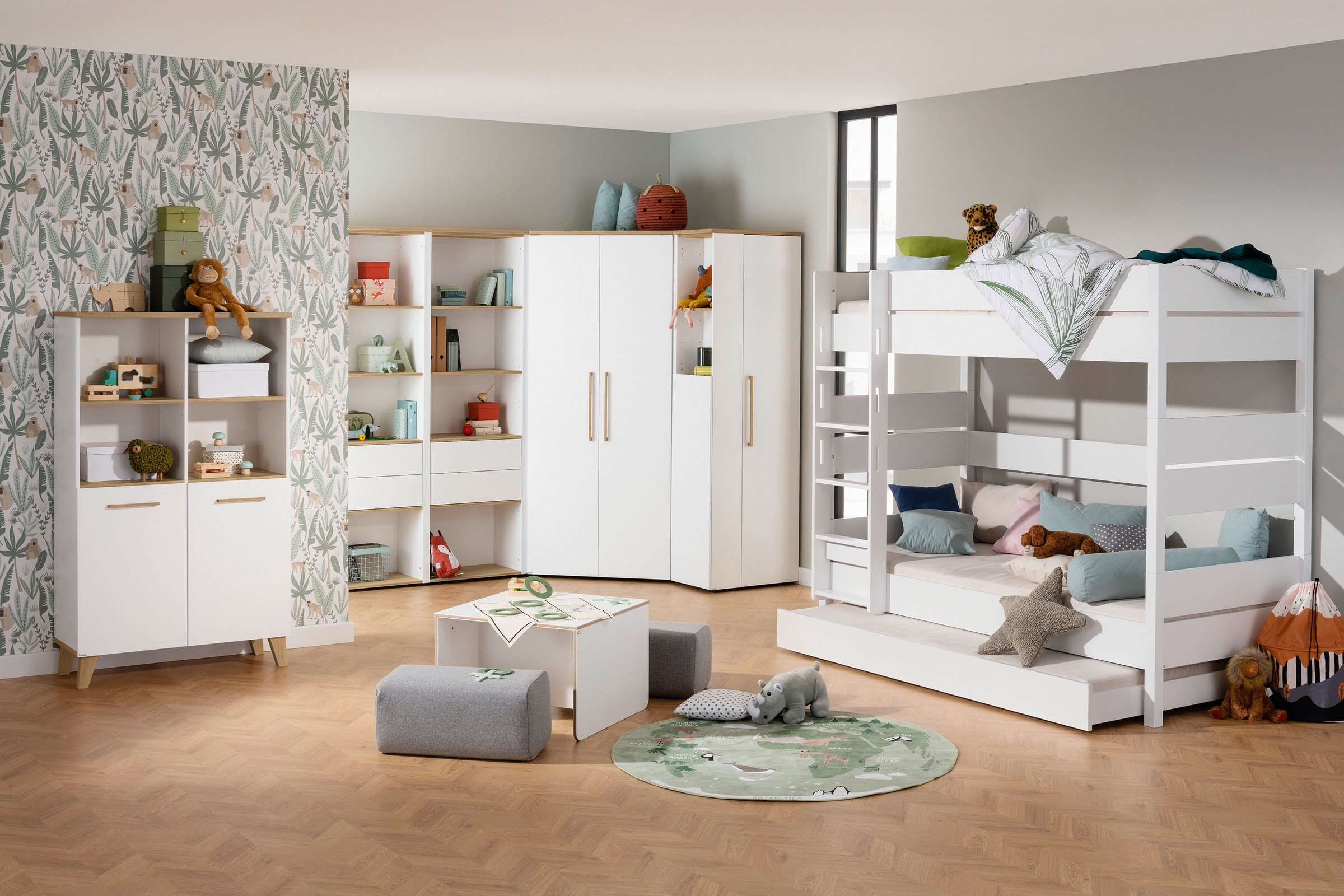 PAIDI Spielbett »TIAGO in verschiedenen Größen und Farben, Etagenbett mit Leiter« Höhe 160 / 180 cm, 2 Liegeflächen - je 120kg Tragkr., 5 Jahre Garantie,  Rausfallschutz, geprüfte Sicherheit, umbaubares Bett mit Massivholz