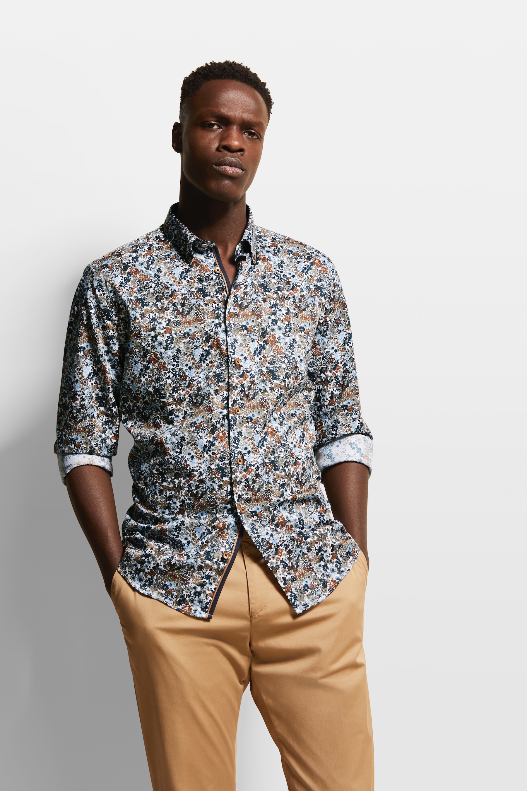 bugatti Langarmhemd, mit Blumendessin günstig online kaufen