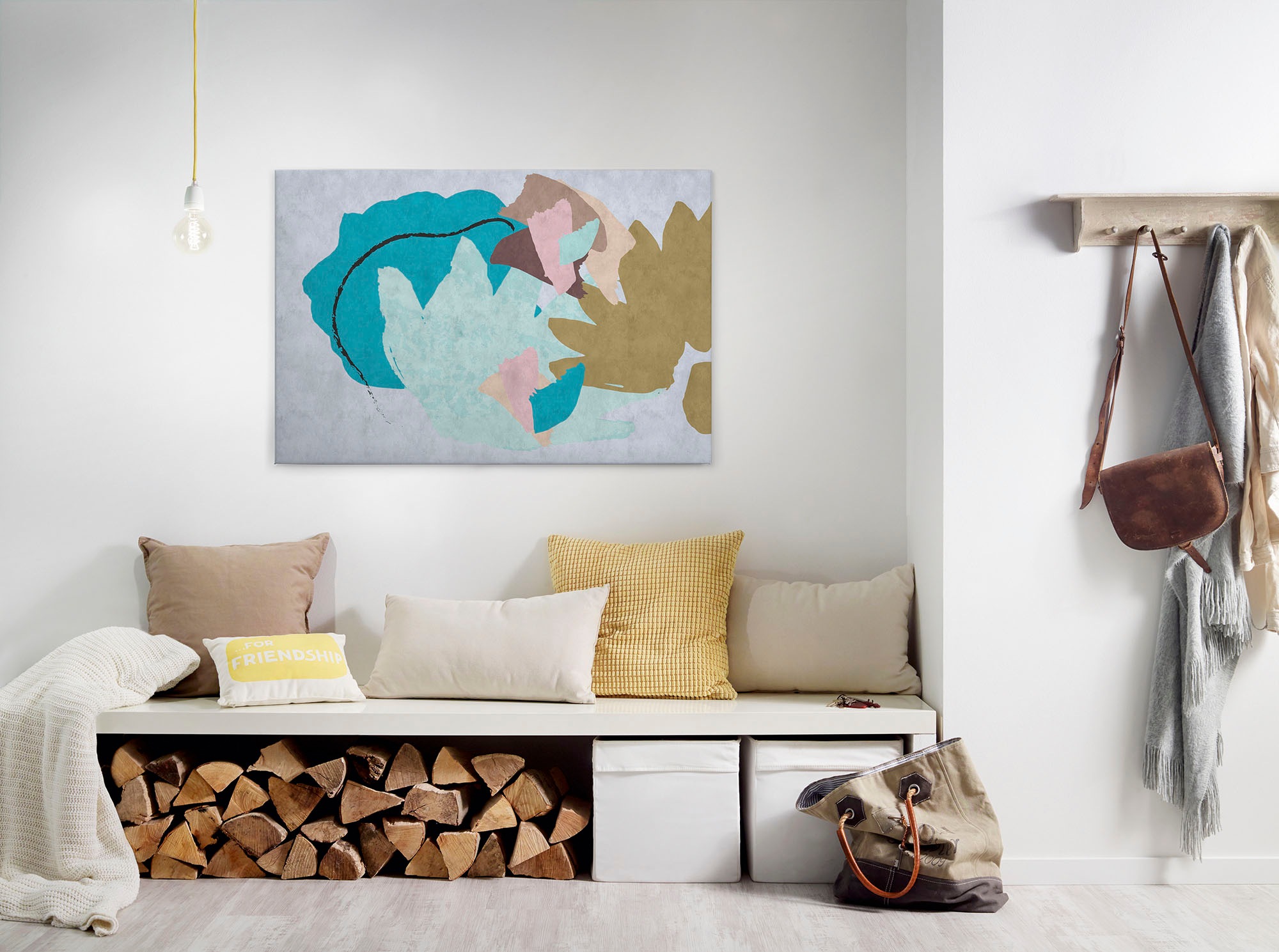 A.S. Création Leinwandbild "floral collage" Abstrakt Kunst 1 Stk. tlg. Keilrahmen Bild Floral Abstrakt Leinwand-Bild Wohnzimmer modern Kinder