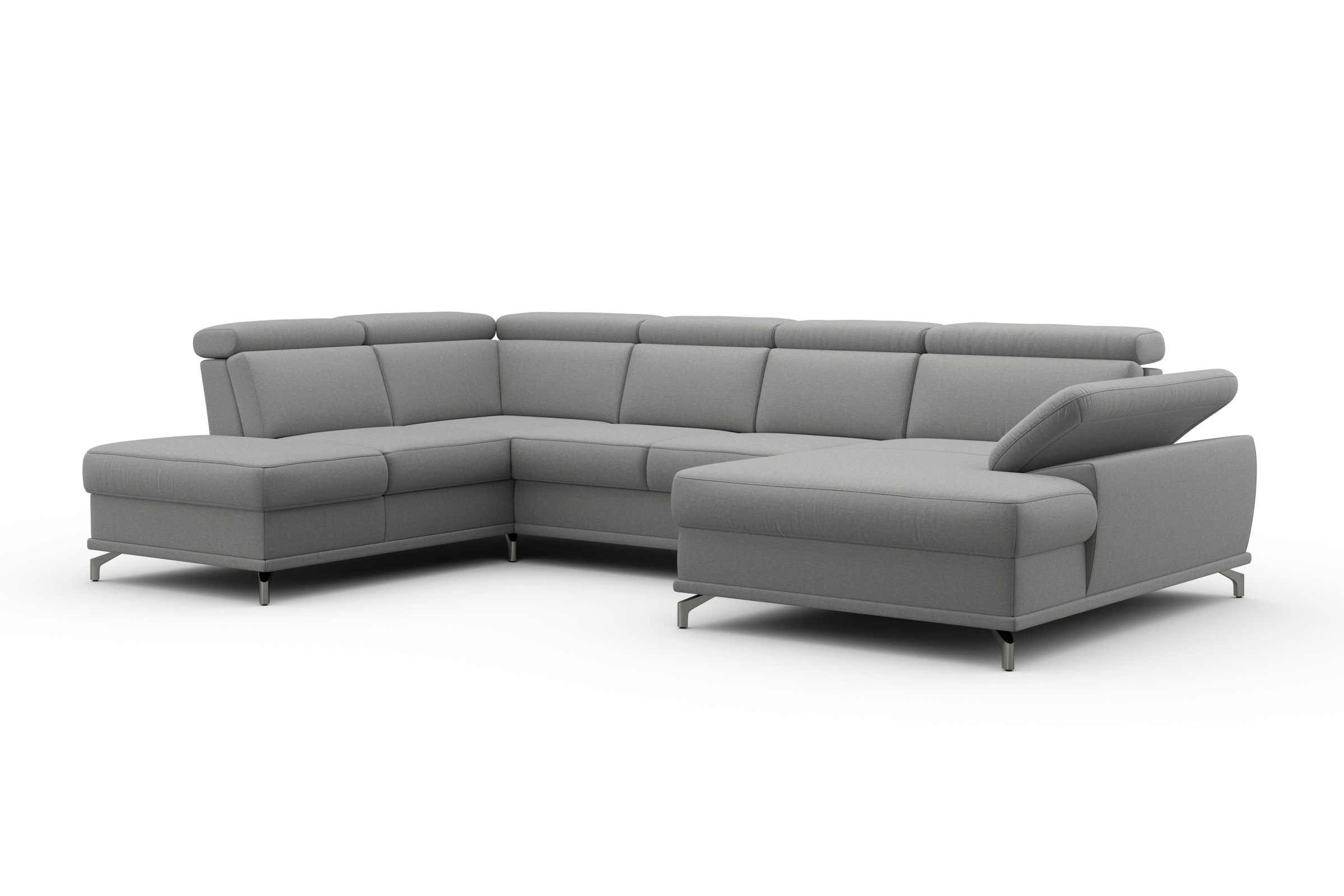 sit&more Wohnlandschaft »Cabrio U-Form, B: 359 cm, mit Sitztiefen-, Arm- & Kopfteilverstellung« 3 Nierenkissen, Federkern, optional Bettfunktion und Stauraum
