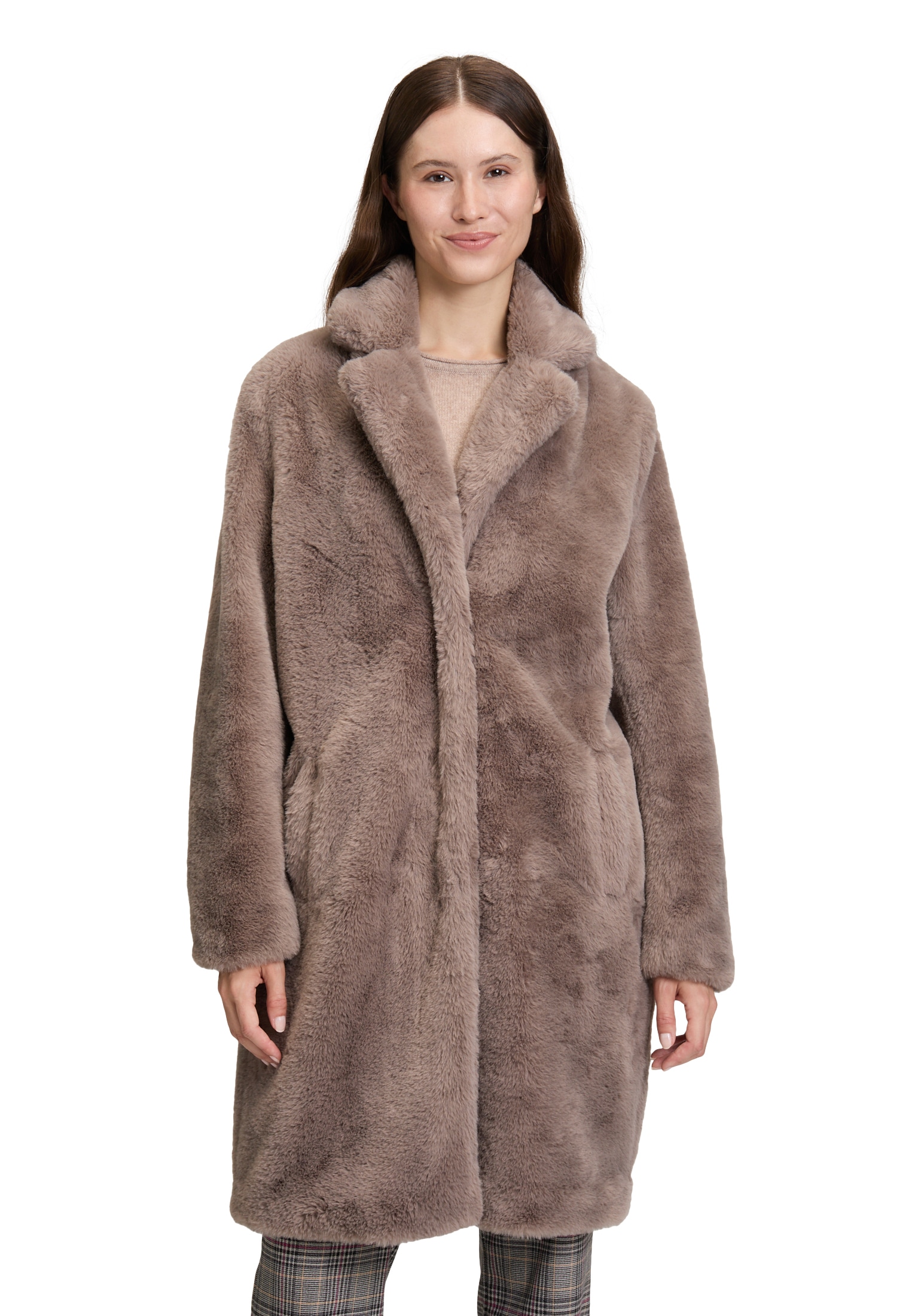 Cartoon Fellimitatmantel "Damen mit Reverskragen" günstig online kaufen