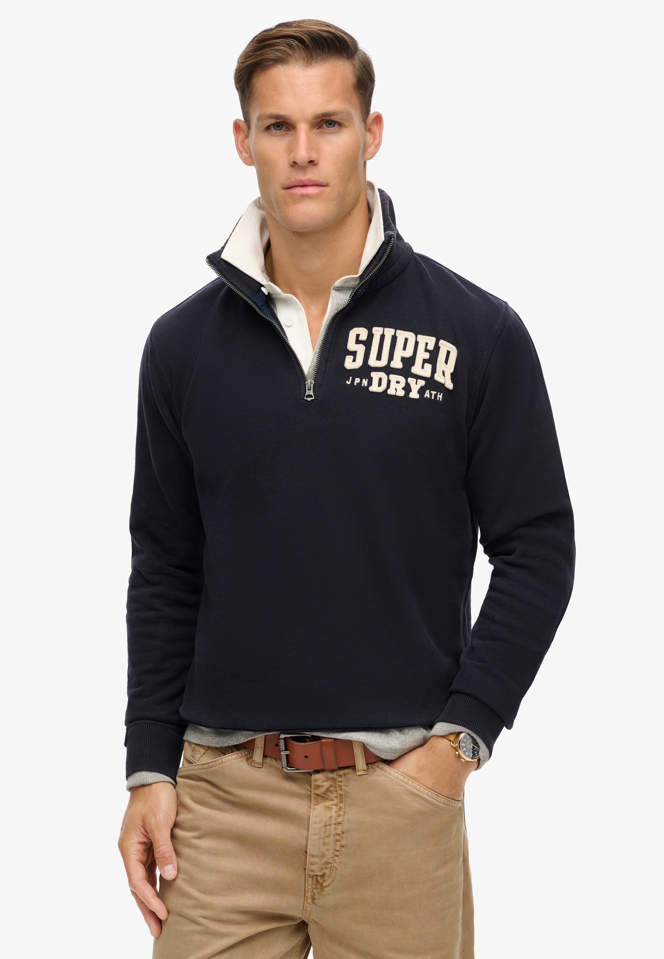 Superdry Sweatshirt "VINTAGE ATHLETIC ZIP HENLEY" günstig online kaufen