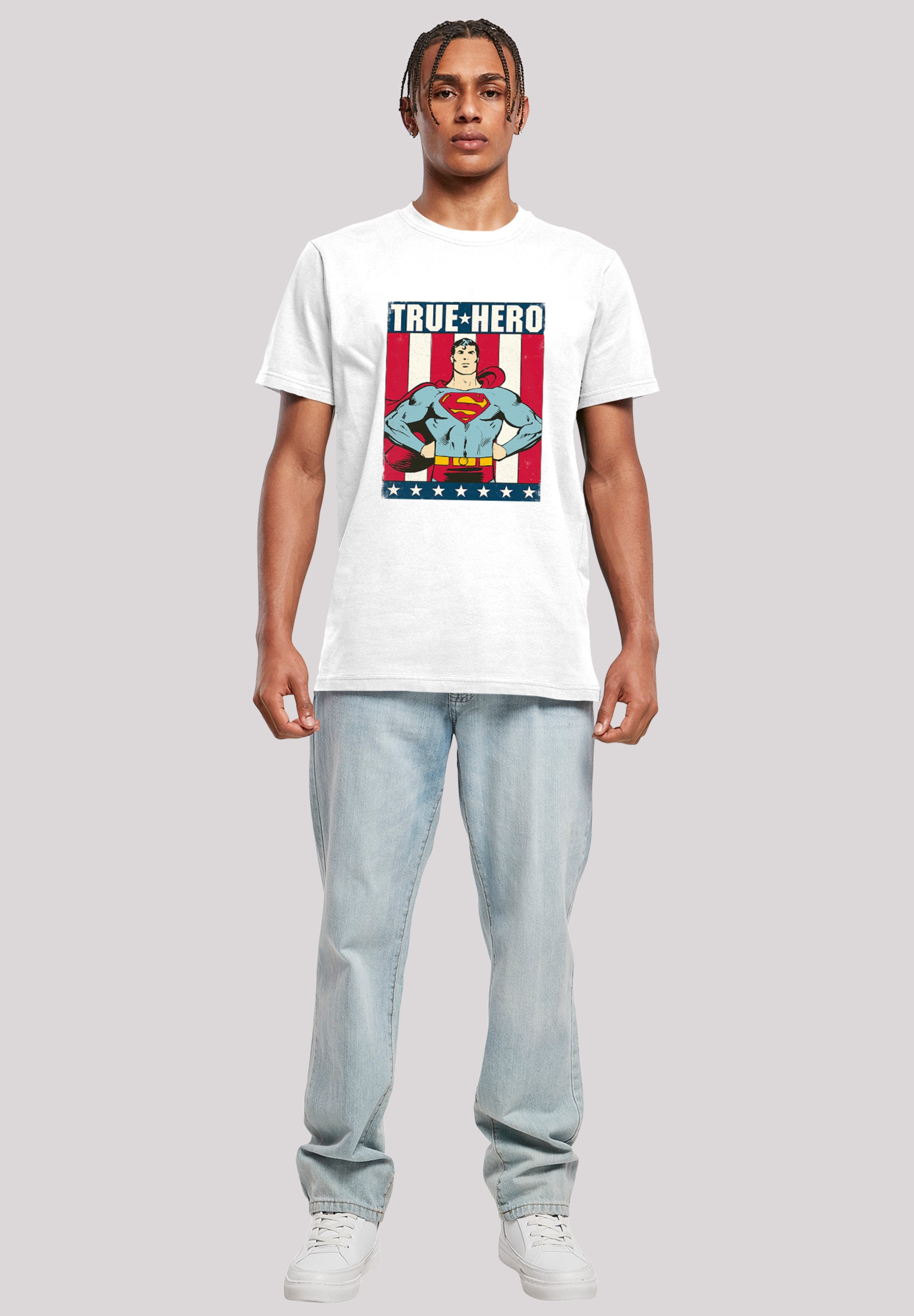 F4NT4STIC T-Shirt »T-Shirt DC Comics Superman True Hero Superheld«, Herren,Premium Merch,Regular-Fit,Basic,Bedruckt