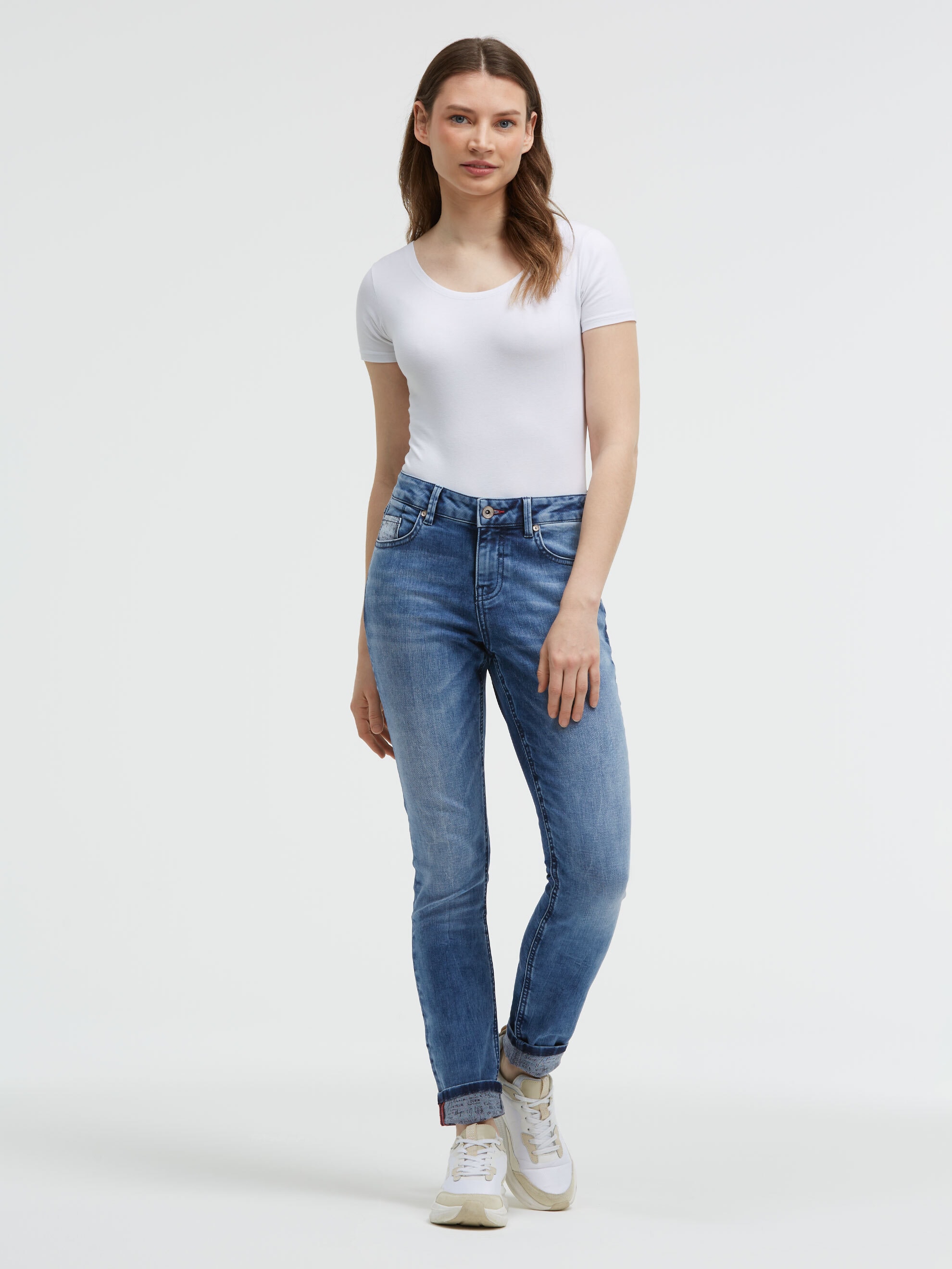 SOCCX Slim-fit-Jeans mit schmalem Bein