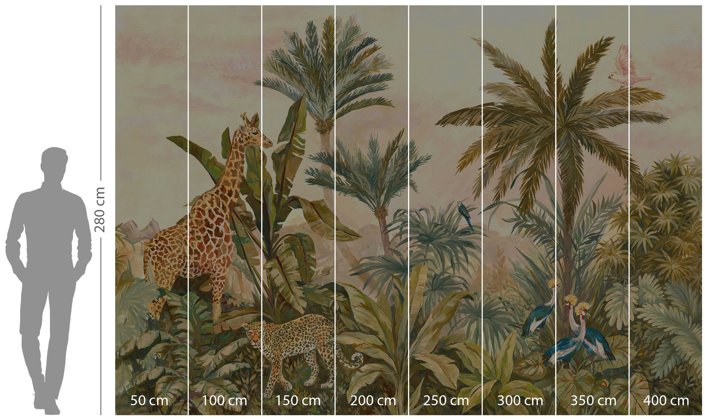 Komar Vliestapete »Tropical Vintage Garden«, 400x280 cm (Breite x Höhe)