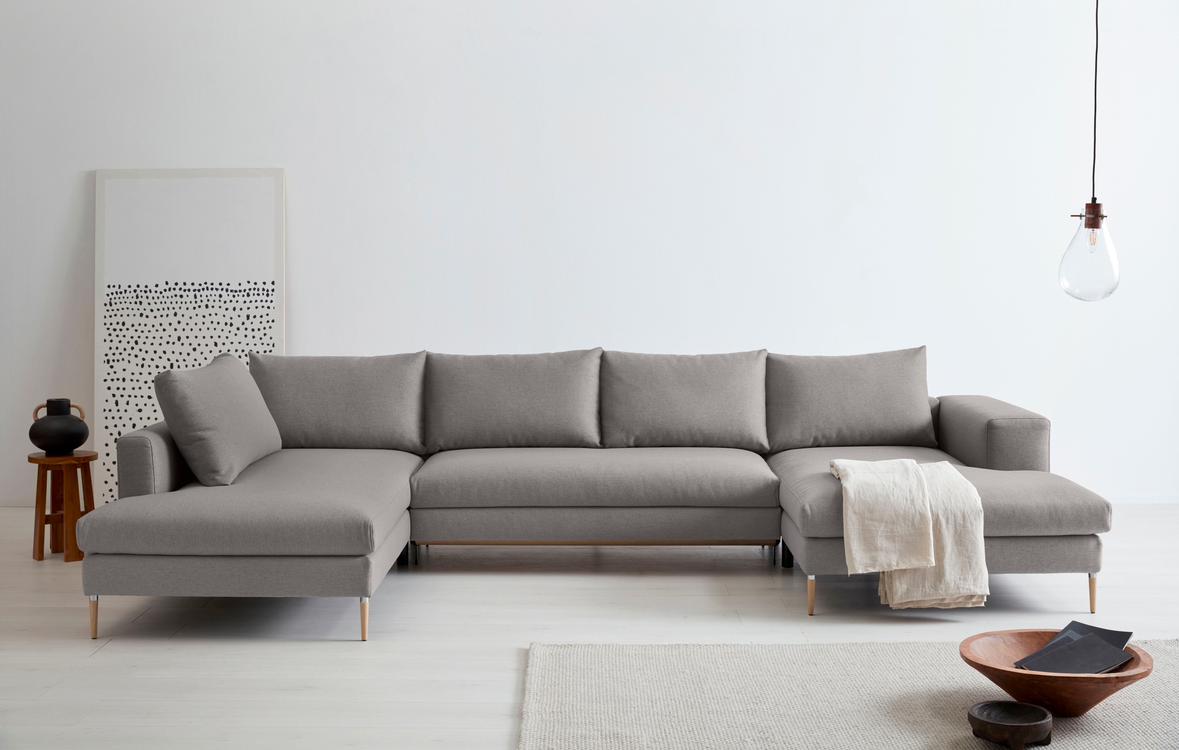 OTTO products Wohnlandschaft "Finnja, viel Platz, wahlweise Bettfunktion un günstig online kaufen