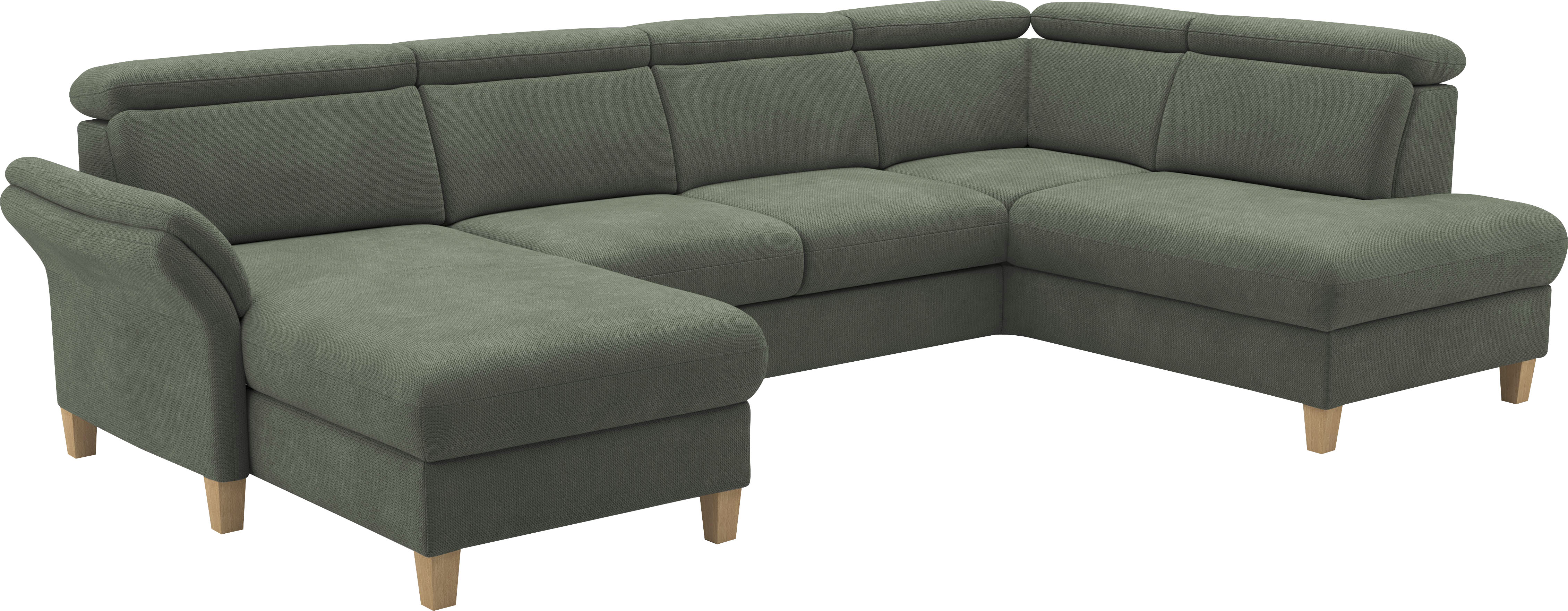 Thumbnail - Home affaire Wohnlandschaft "Glendale, U-Form" inkl. Kopfteilverstellung, wahlweise mit Vorziehsitz und Bettkasten