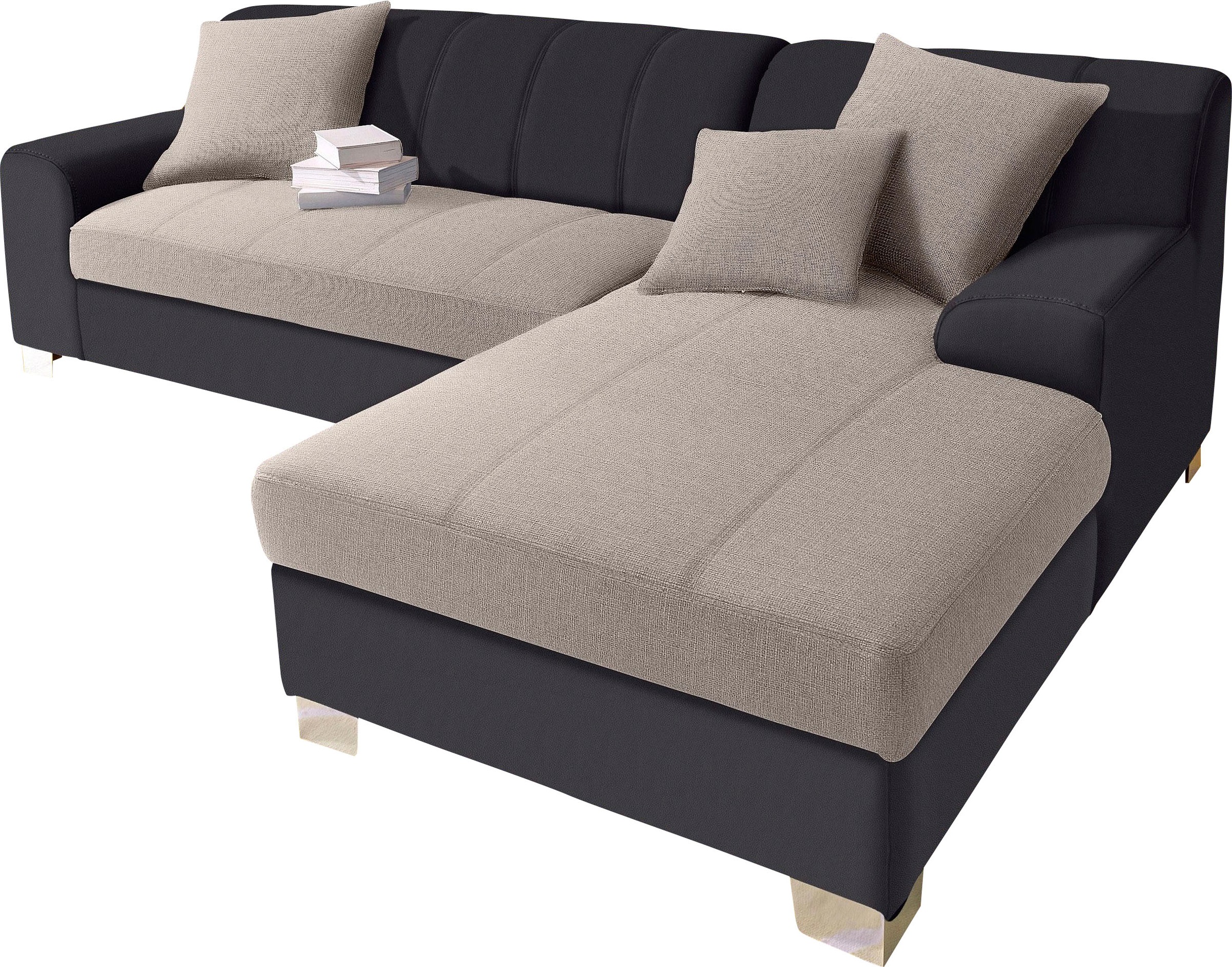 INOSIGN Ecksofa "Turah incl. Zierkissen, moderne Steppung, auch in Leder", günstig online kaufen