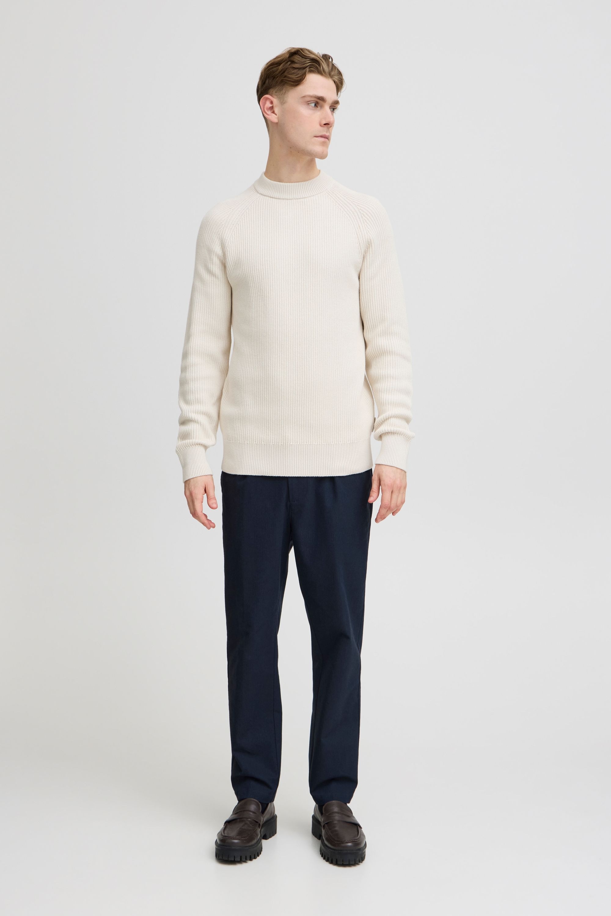 Casual Friday Strickfleece-Pullover »Strickpullover CFKRISTIAN raglan rib crew neck knit«