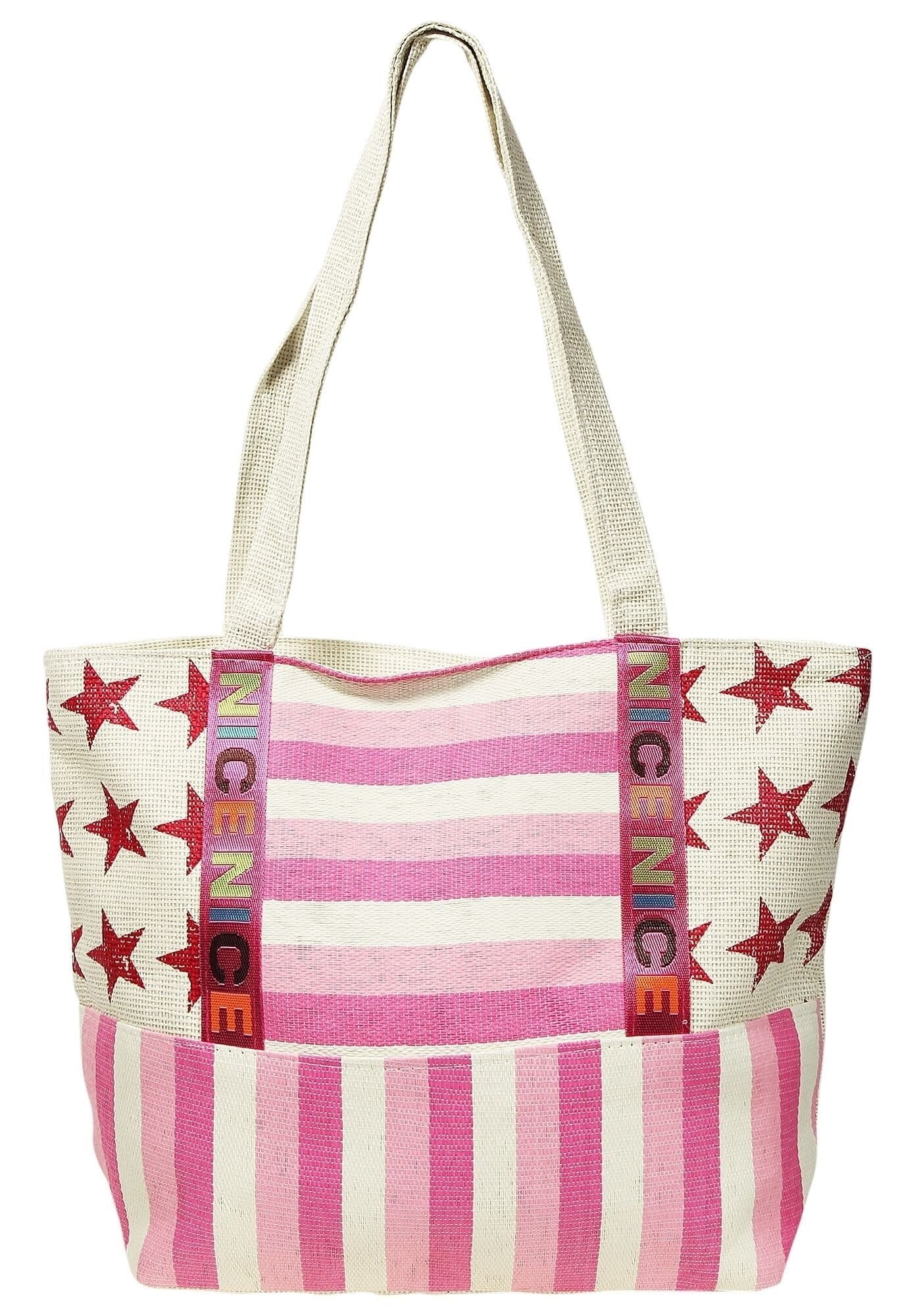 Cham Cham Strandtasche »mit Streifenmuster und Sternmotiv«
