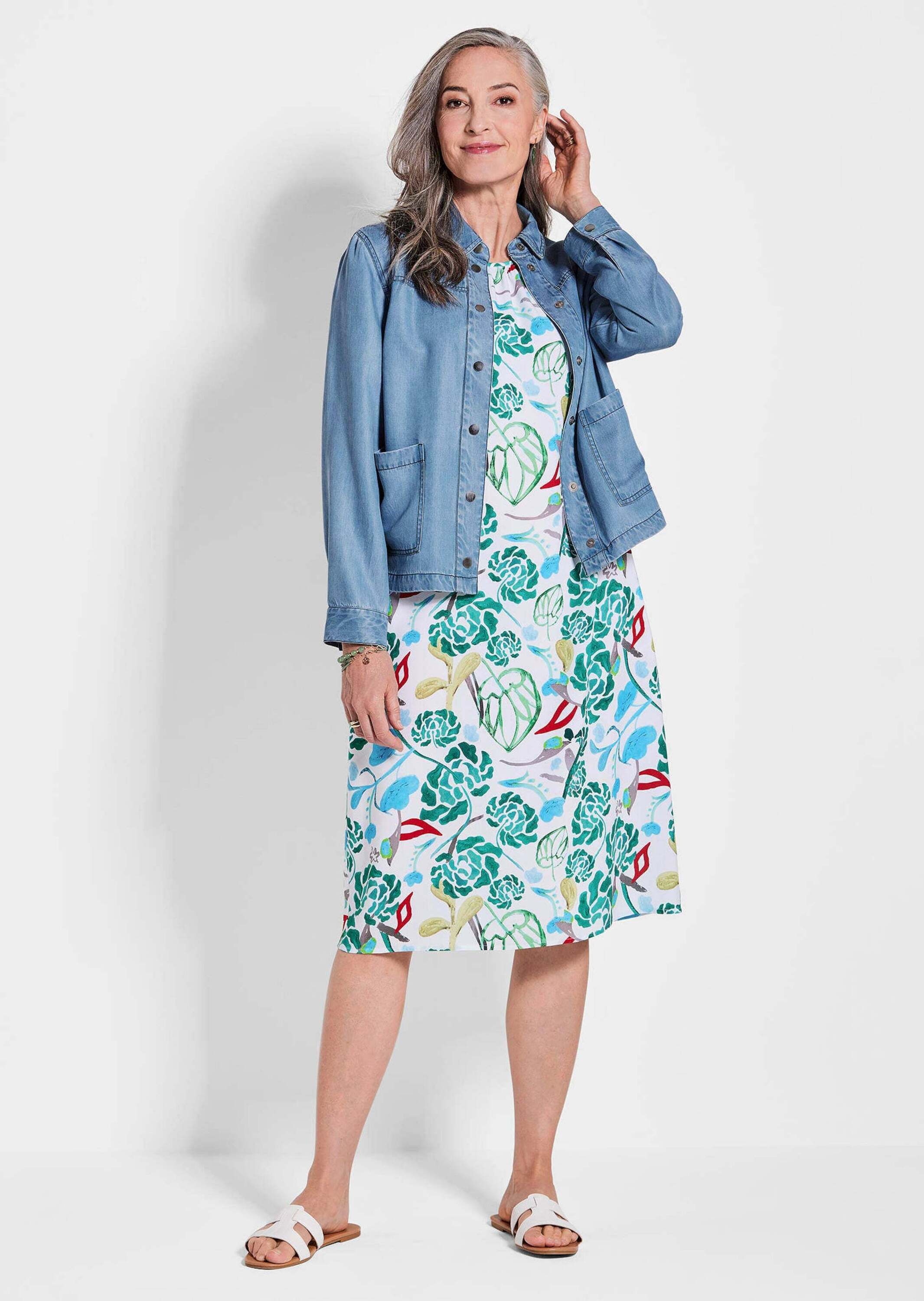 GOLDNER Kurzjacke »Denim-Jacke in Blau mit aufgesetzten Taschen«