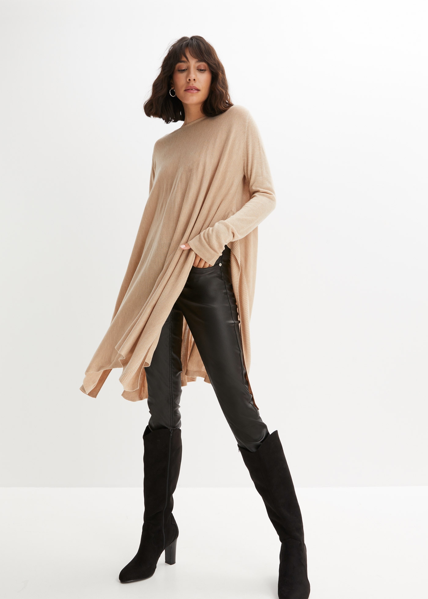 bonprix Longpullover »Long-Pullover aus Viskose-Mix« aus Polyacryl und Viskose, Oversize-Passform, eleganter Stil